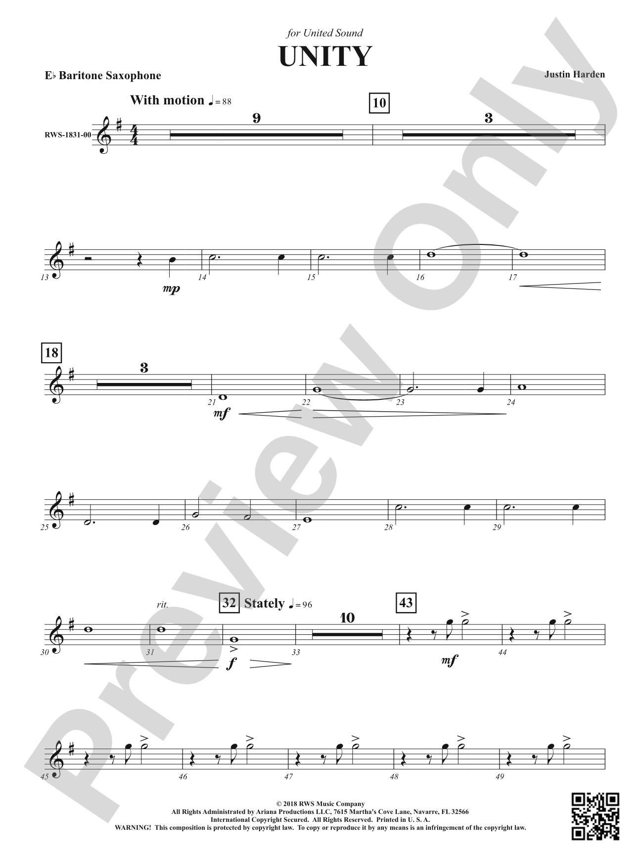 Unity: E-flat Baritone Saxophone