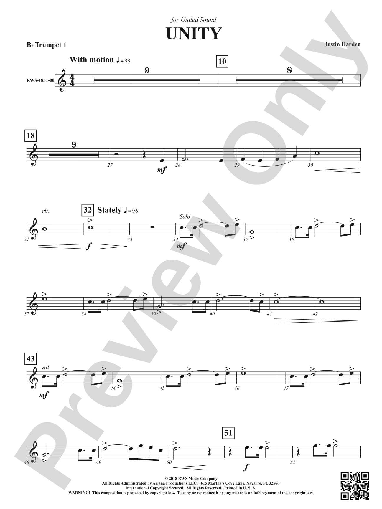 Unity: 1st B-flat Trumpet