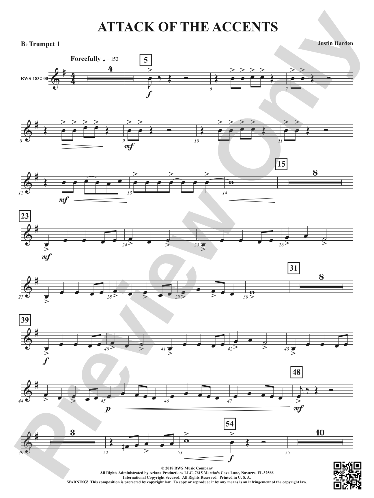 Attack of the Accents: 1st B-flat Trumpet