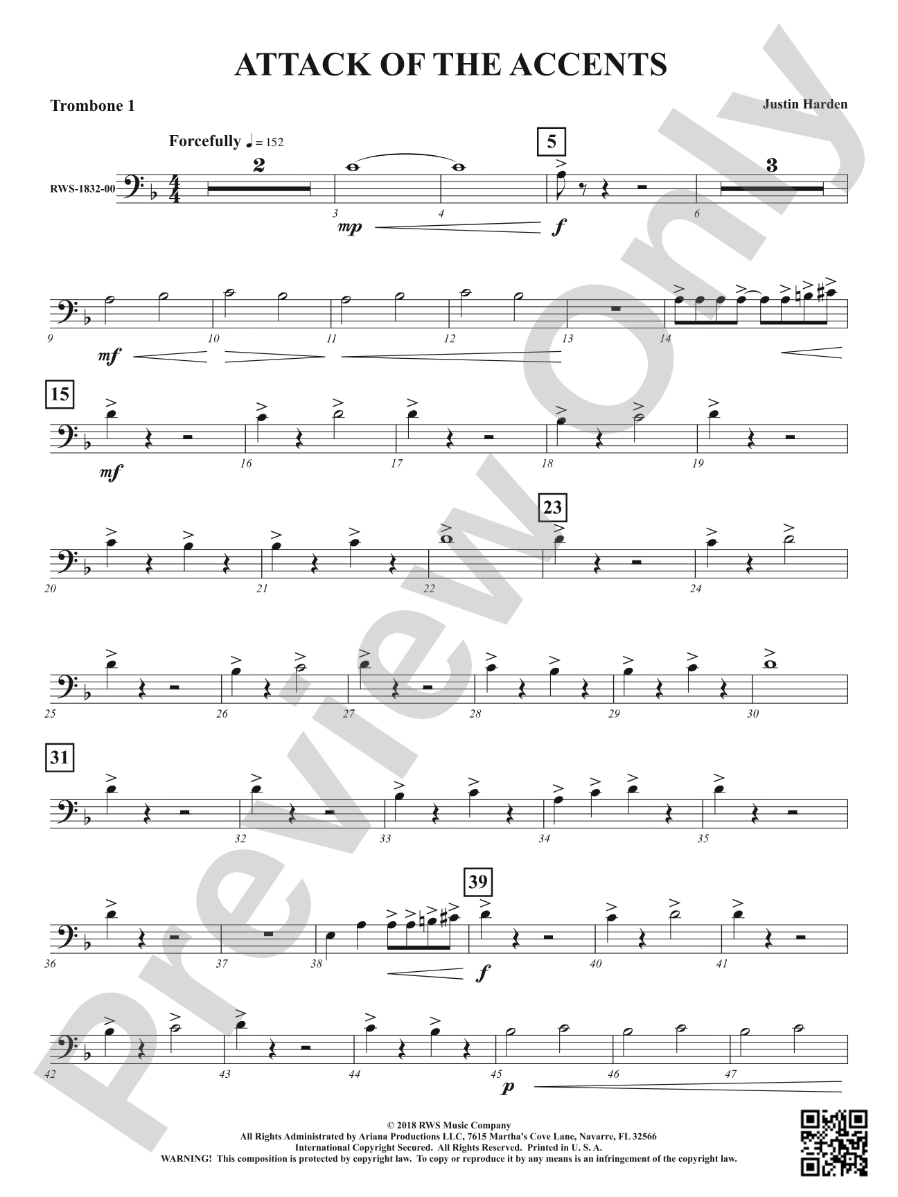 Attack of the Accents: 1st Trombone