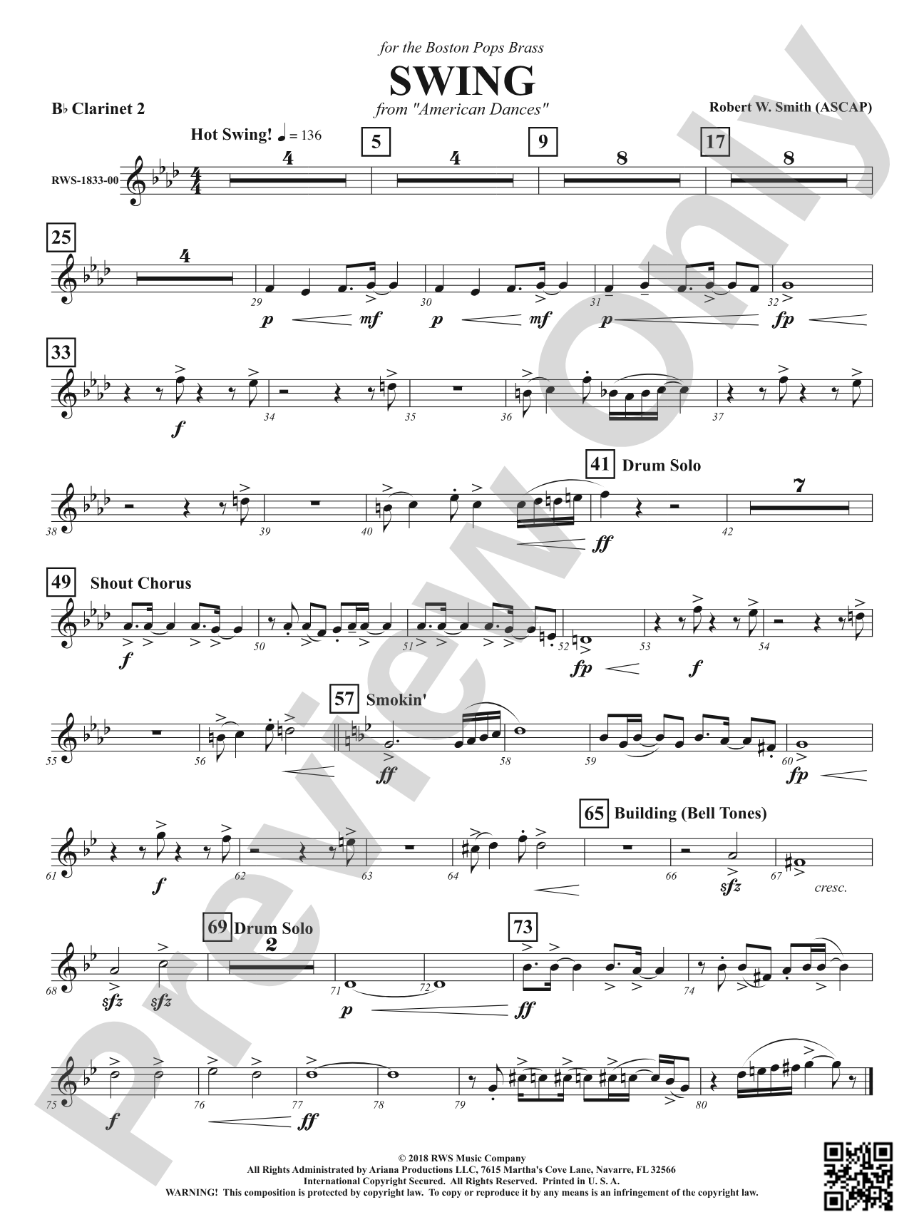 Swing - From <i>American Dances</i>: 2nd B-flat Clarinet