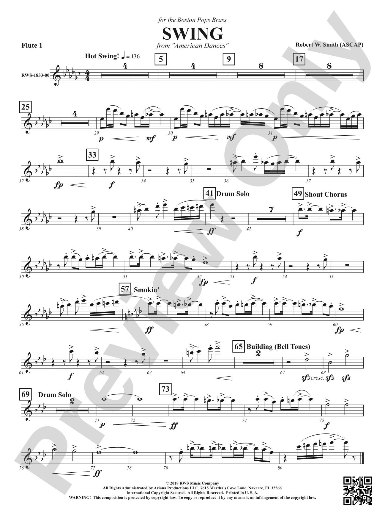 Swing - From <i>American Dances</i>: 1st Flute
