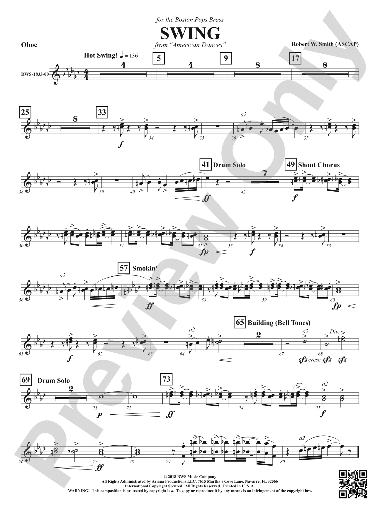 Swing - From <i>American Dances</i>: Oboe