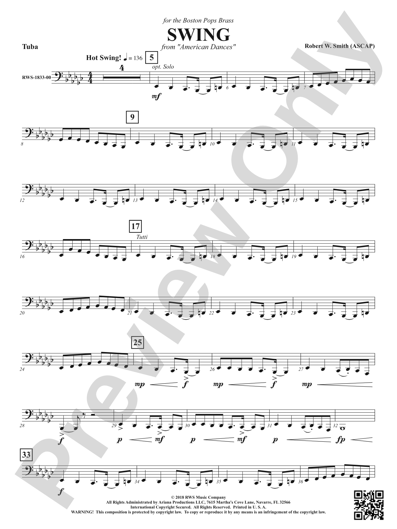 Swing - From <i>American Dances</i>: Tuba
