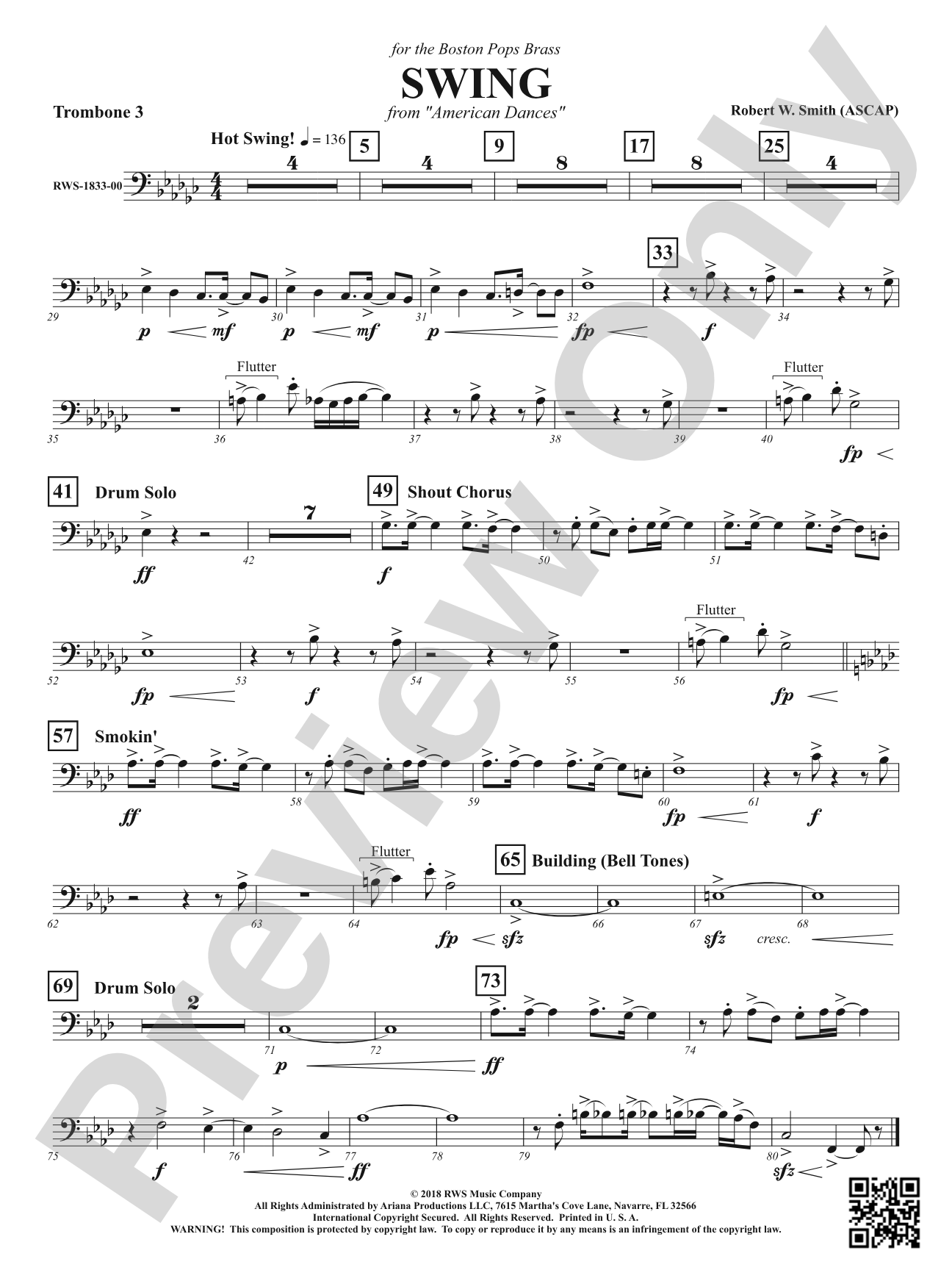 Swing - From <i>American Dances</i>: 3rd Trombone