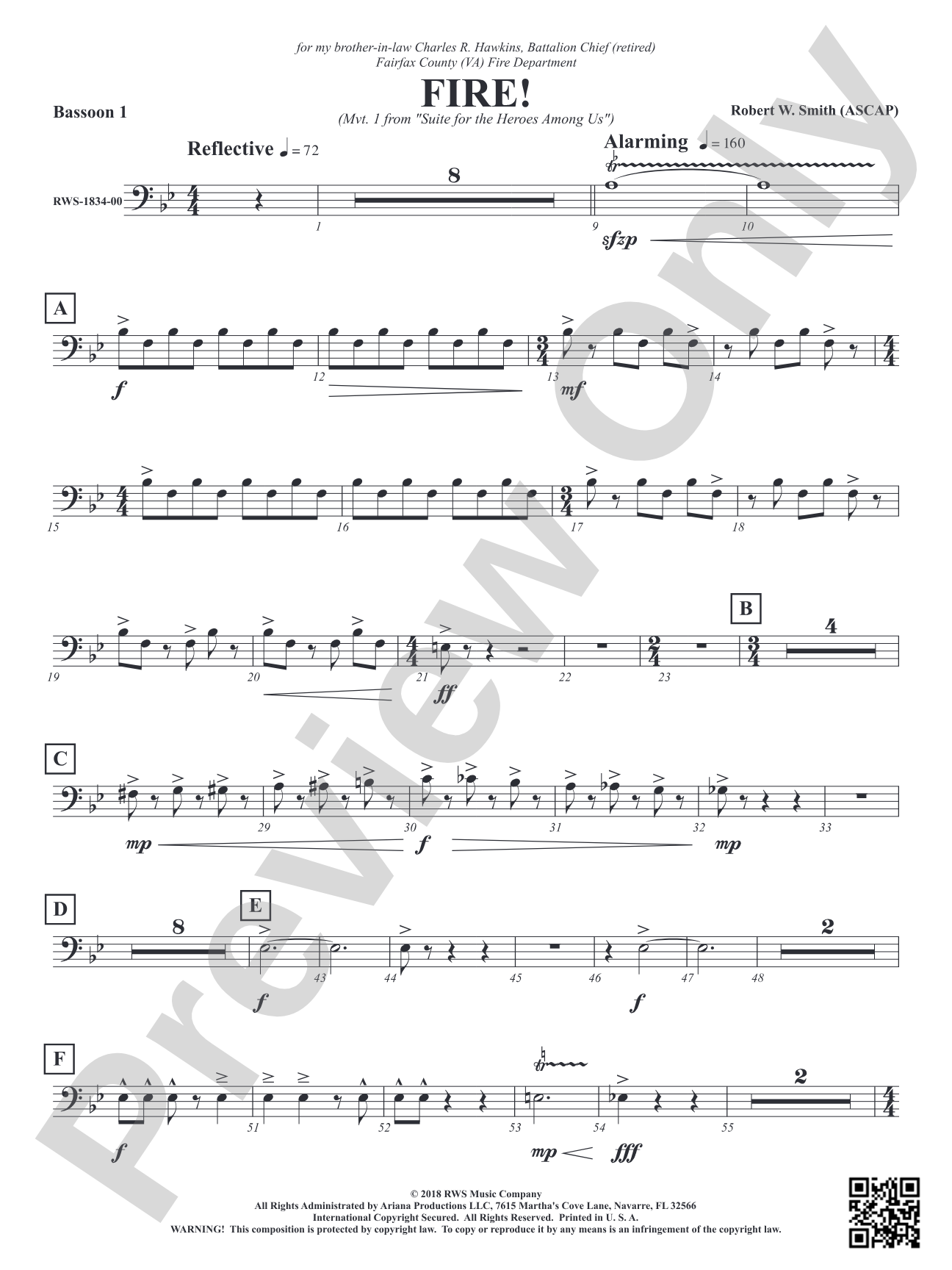 Fire! - Mvt. 1 from <i>Suite for the Heroes Among Us</i>: Bassoon