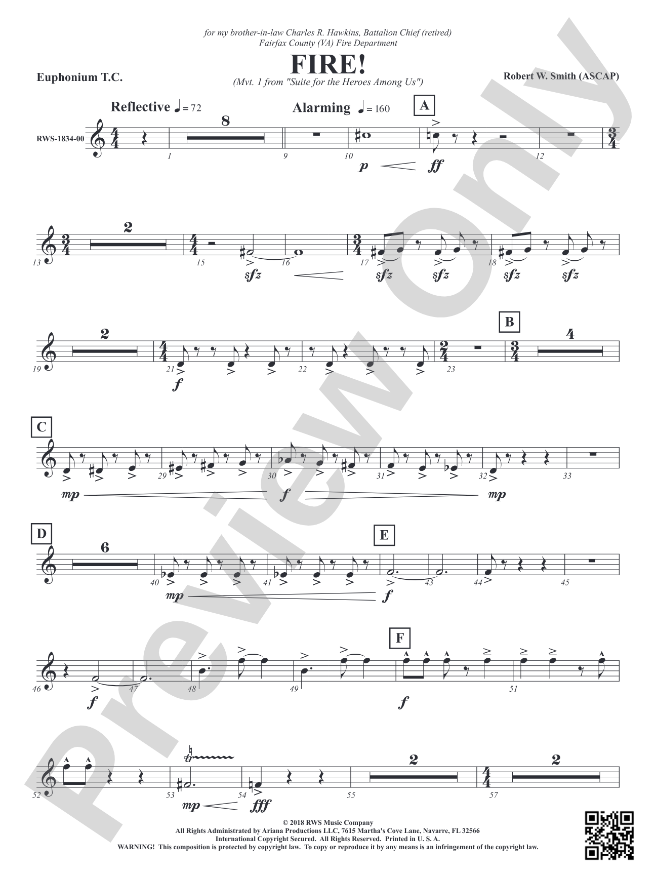 Fire! - Mvt. 1 from <i>Suite for the Heroes Among Us</i>: Baritone T.C.