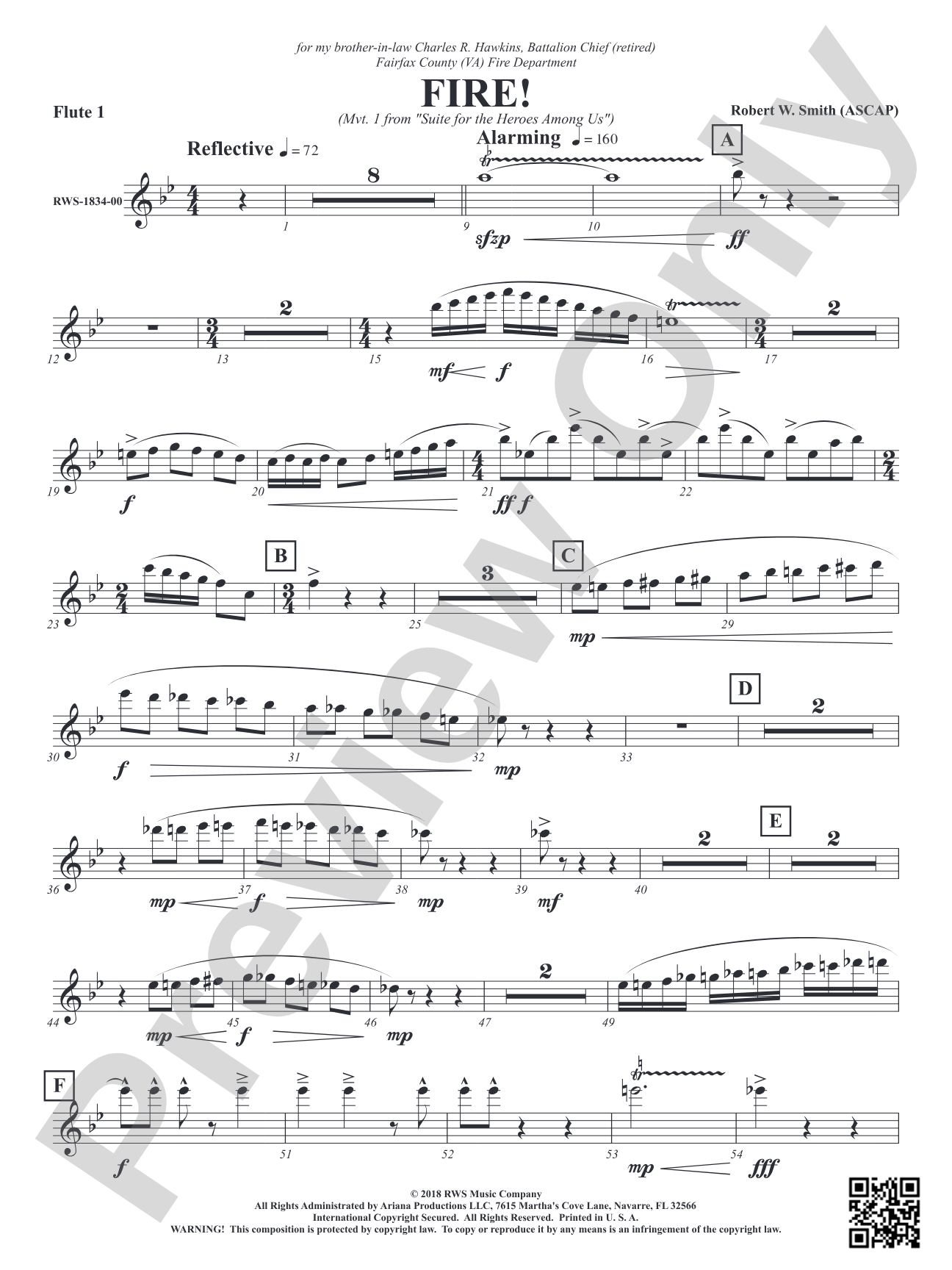 Fire! - Mvt. 1 from <i>Suite for the Heroes Among Us</i>: 1st Flute