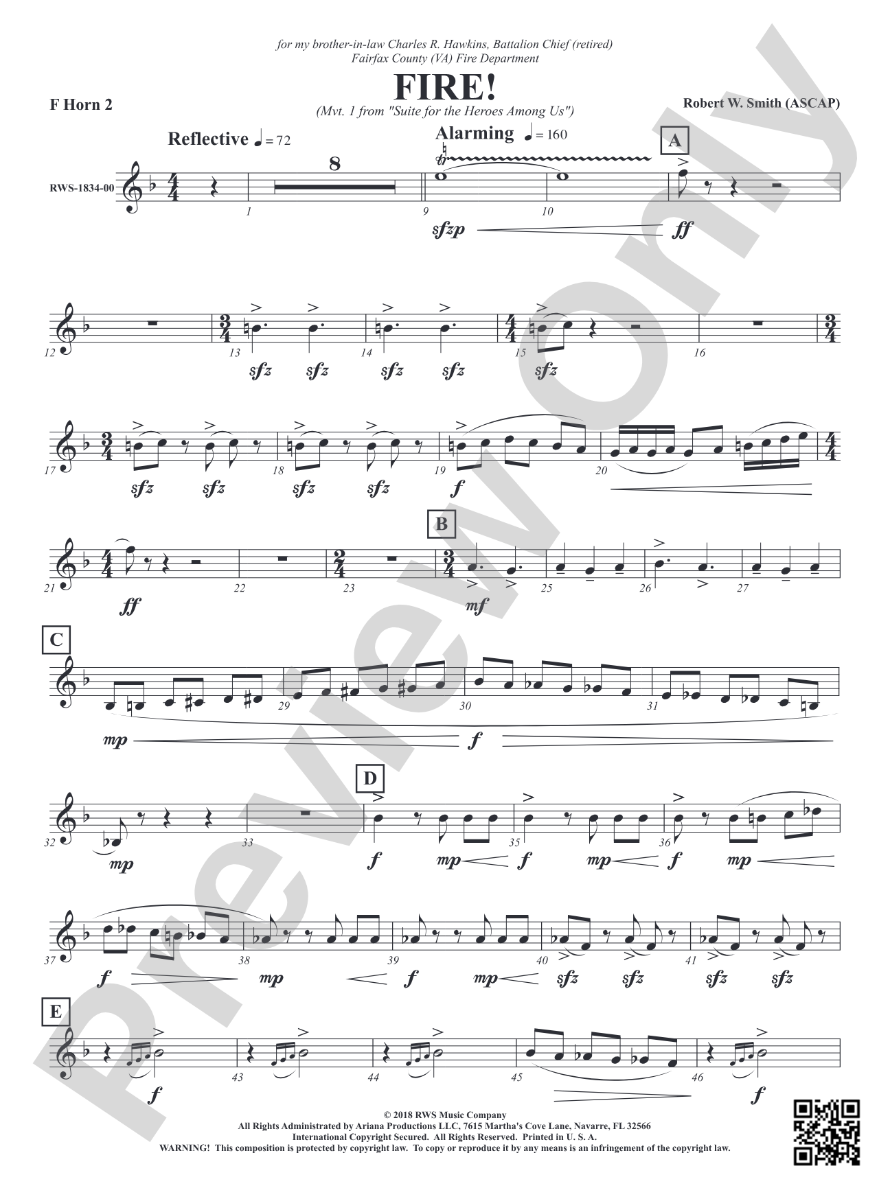 Fire! - Mvt. 1 from <i>Suite for the Heroes Among Us</i>: 2nd F Horn