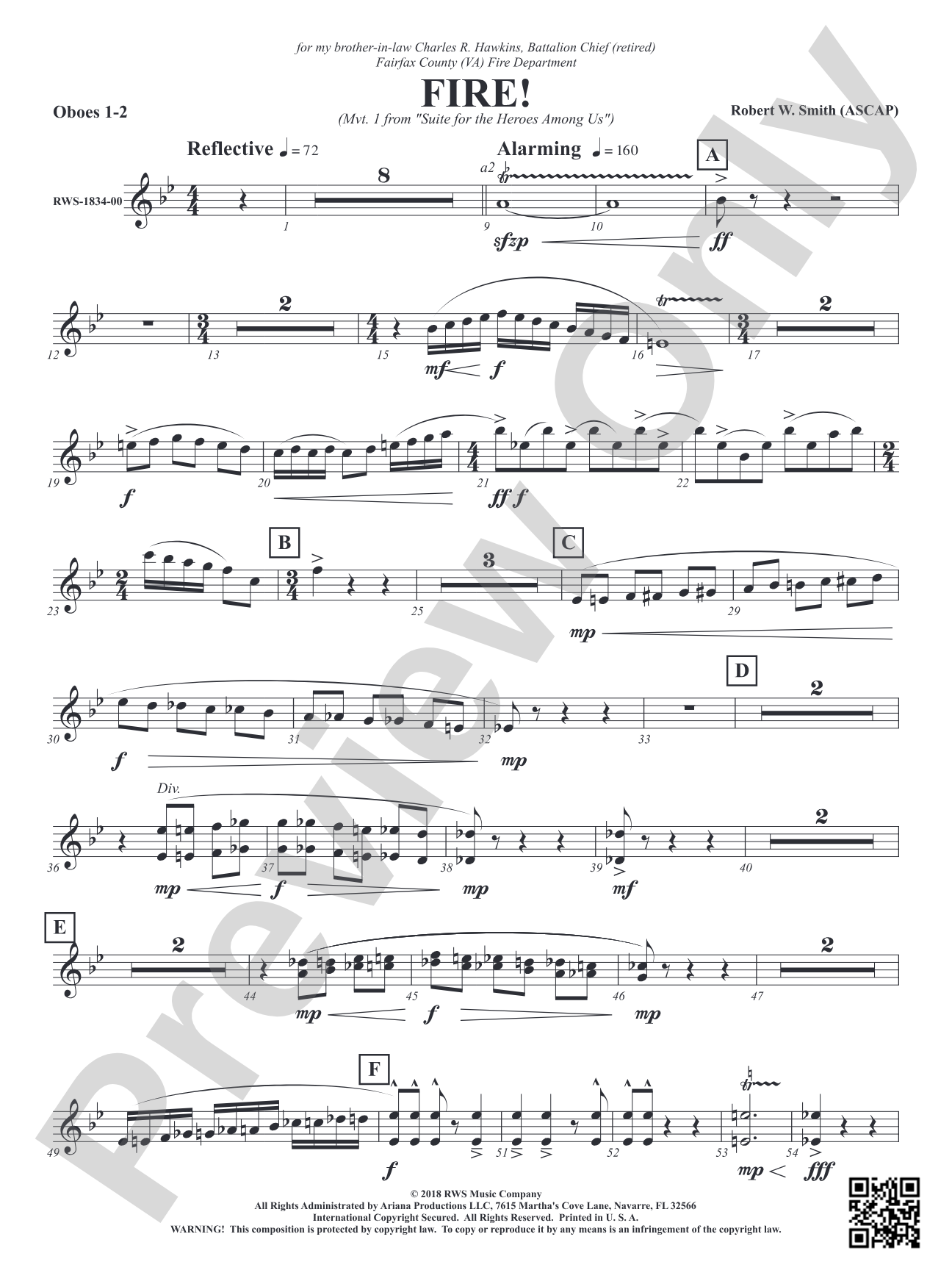 Fire! - Mvt. 1 from <i>Suite for the Heroes Among Us</i>: 1st & 2nd Oboe