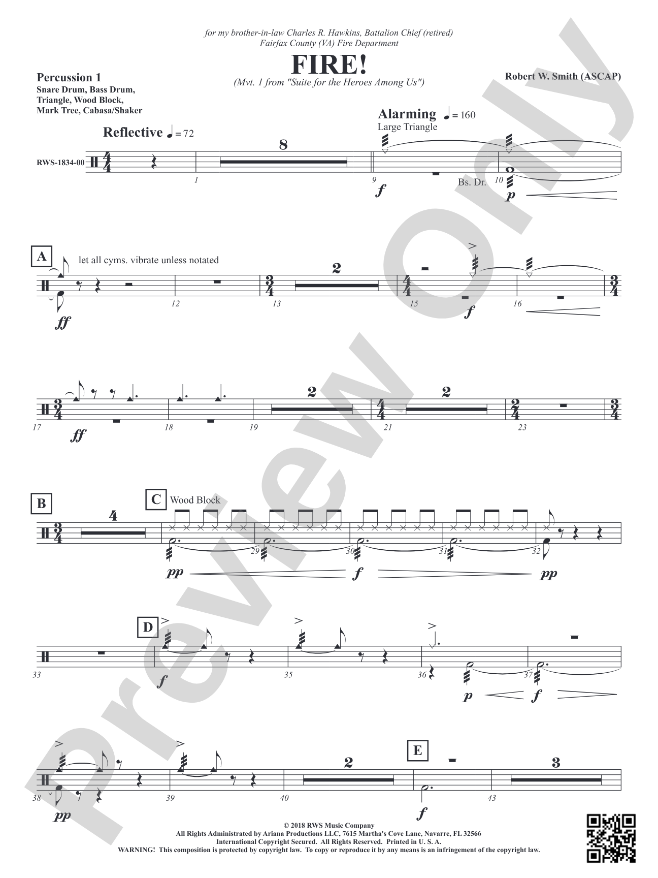 Fire! - Mvt. 1 from <i>Suite for the Heroes Among Us</i>: 1st Percussion