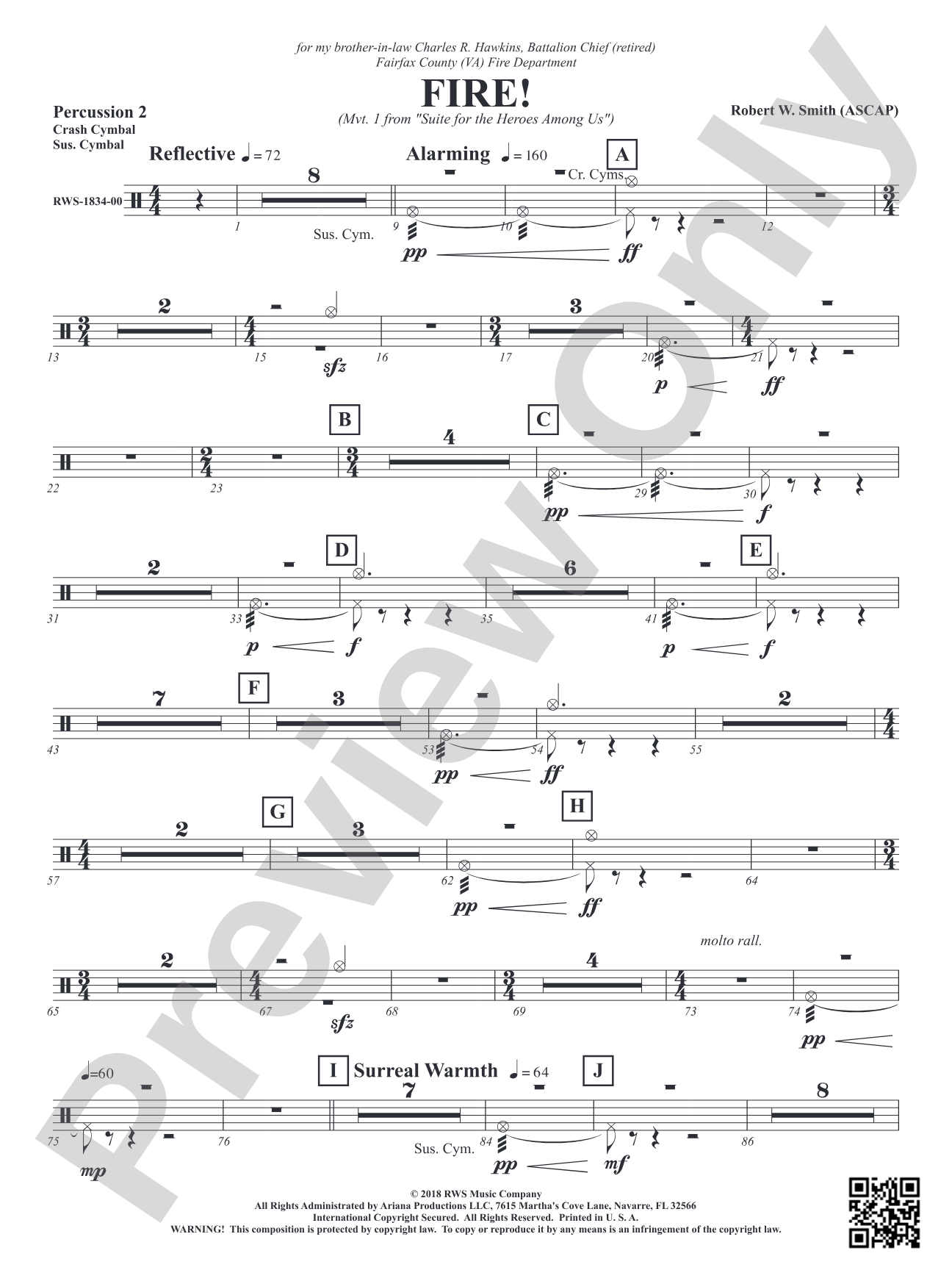 Fire! - Mvt. 1 from <i>Suite for the Heroes Among Us</i>: 2nd Percussion