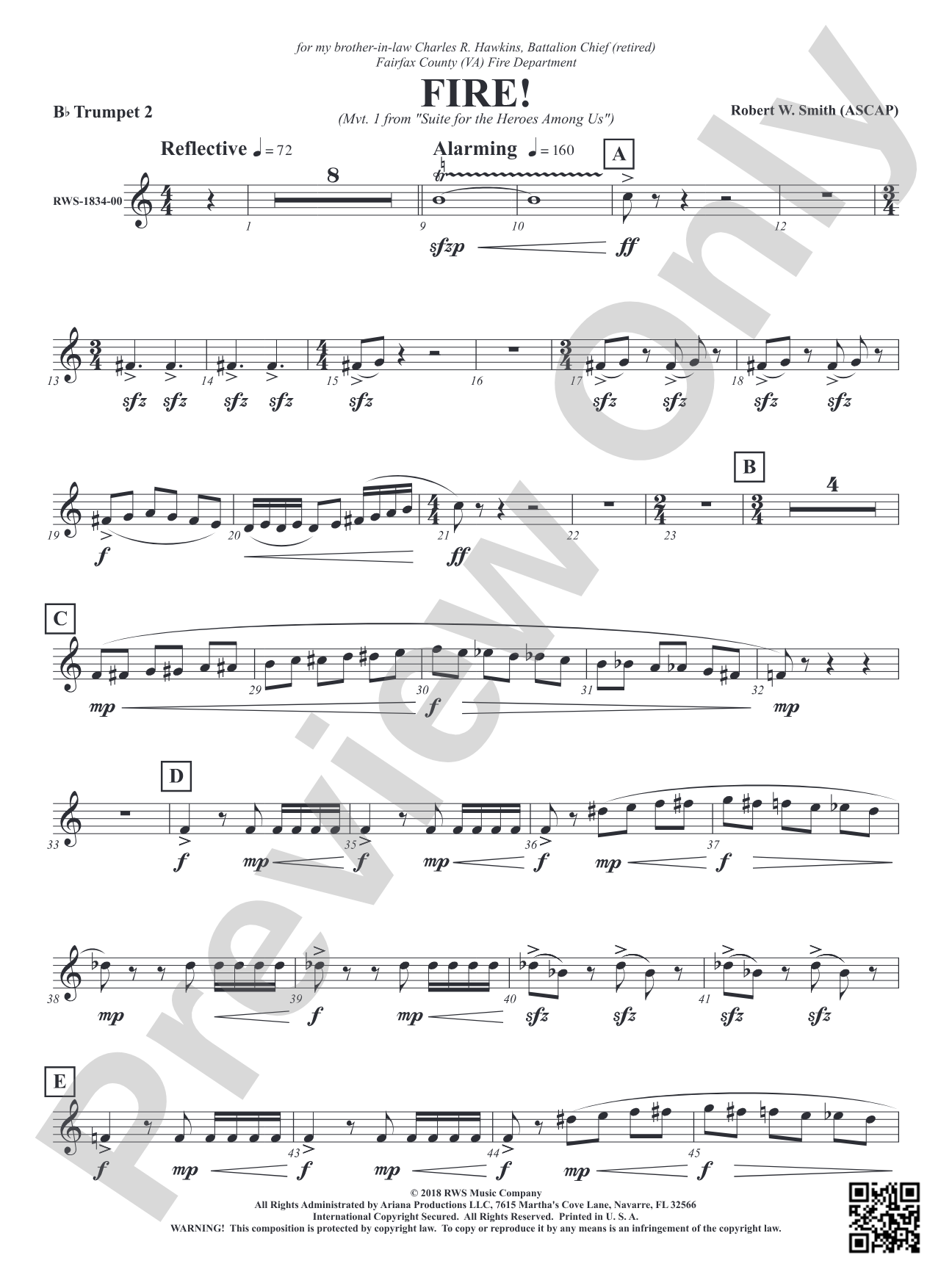 Fire! - Mvt. 1 from <i>Suite for the Heroes Among Us</i>: 2nd B-flat Trumpet