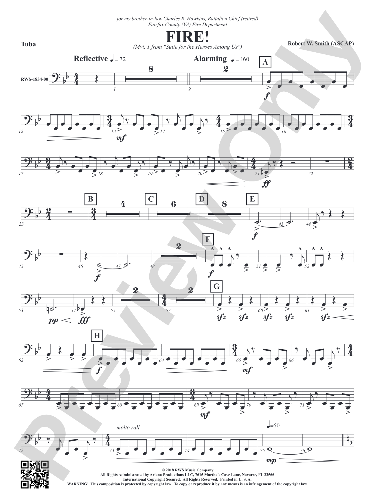 Fire! - Mvt. 1 from <i>Suite for the Heroes Among Us</i>: Tuba
