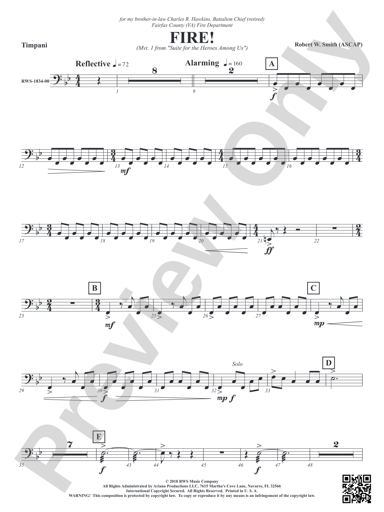 Fire! - Mvt. 1 from <i>Suite for the Heroes Among Us</i>: Timpani