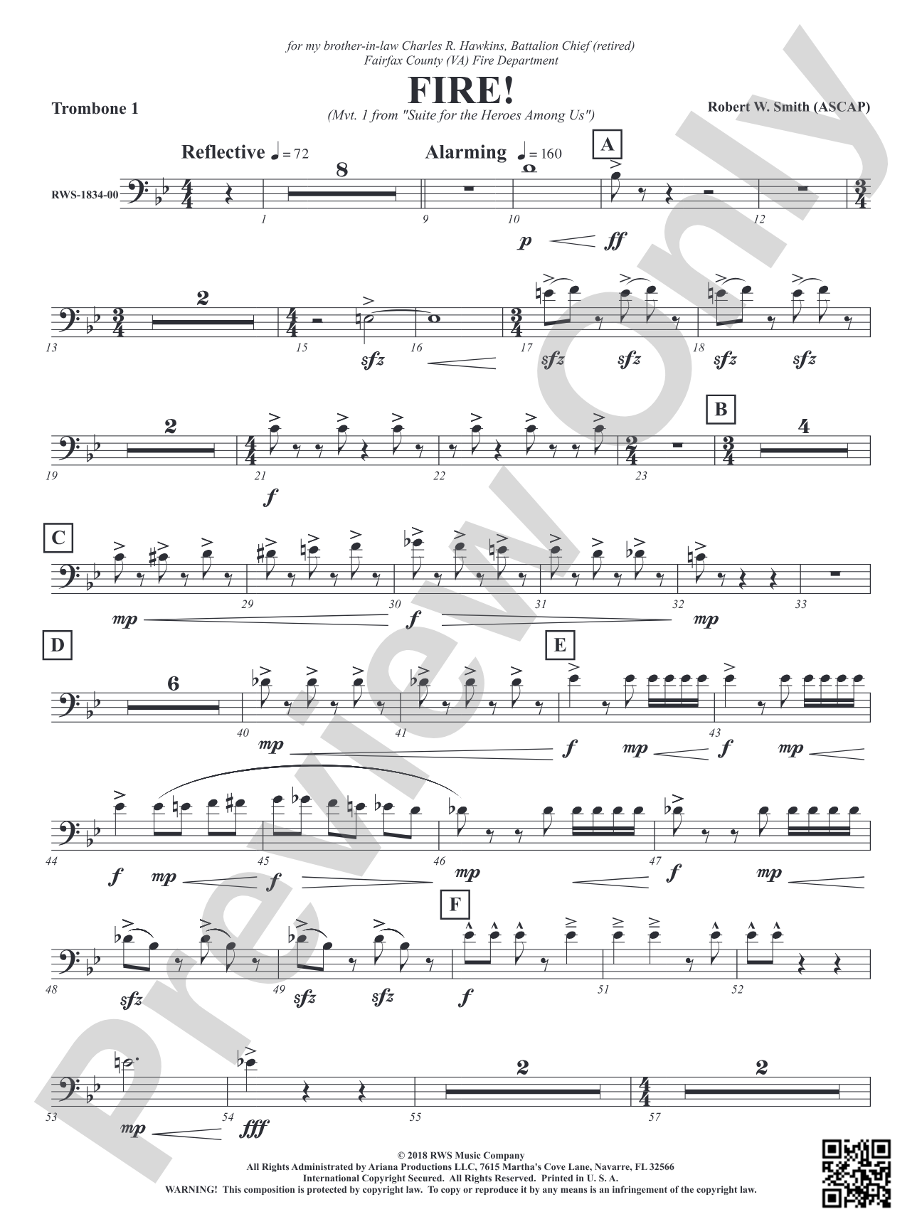 Fire! - Mvt. 1 from <i>Suite for the Heroes Among Us</i>: 1st Trombone