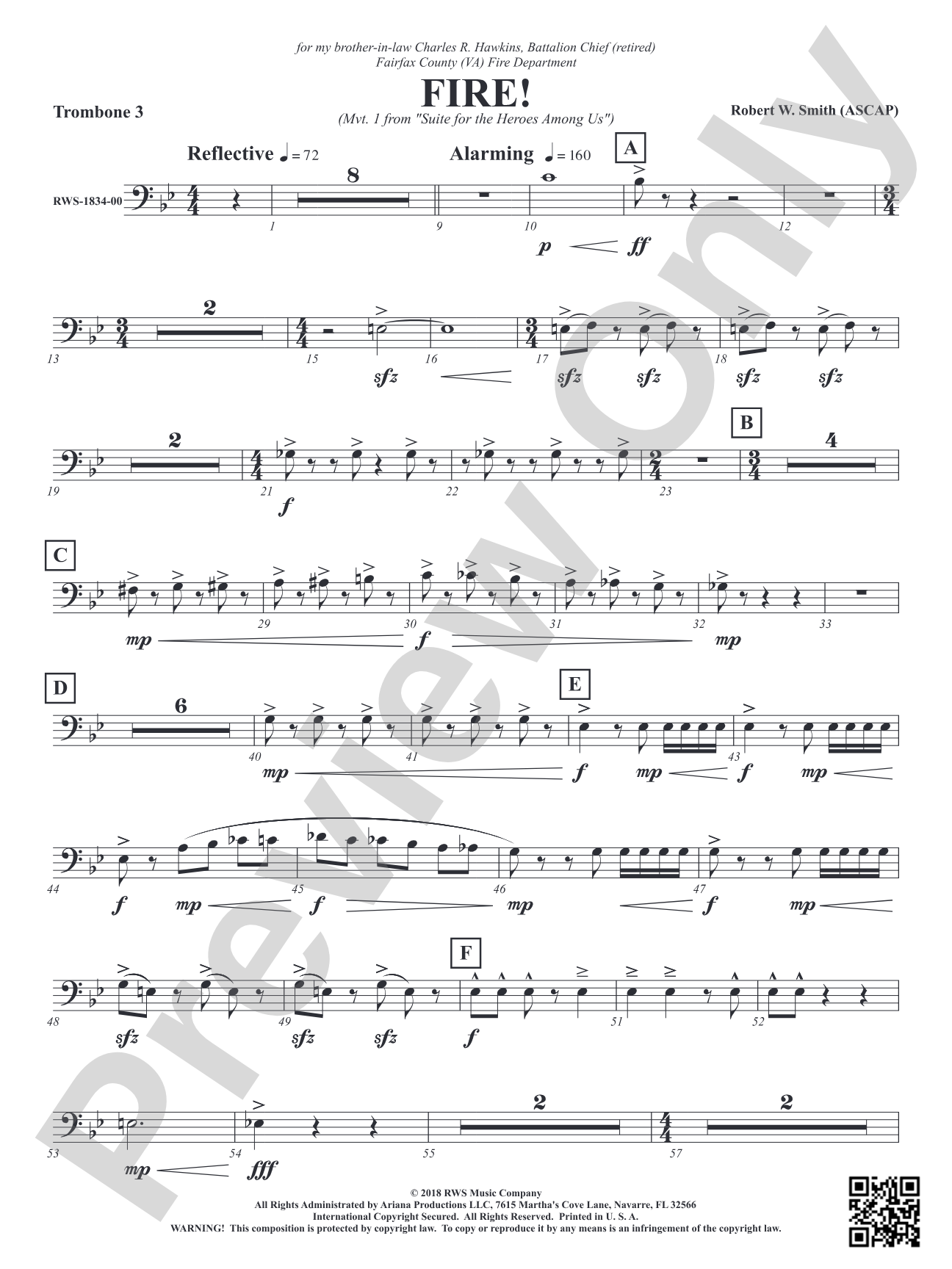 Fire! - Mvt. 1 from <i>Suite for the Heroes Among Us</i>: 3rd Trombone