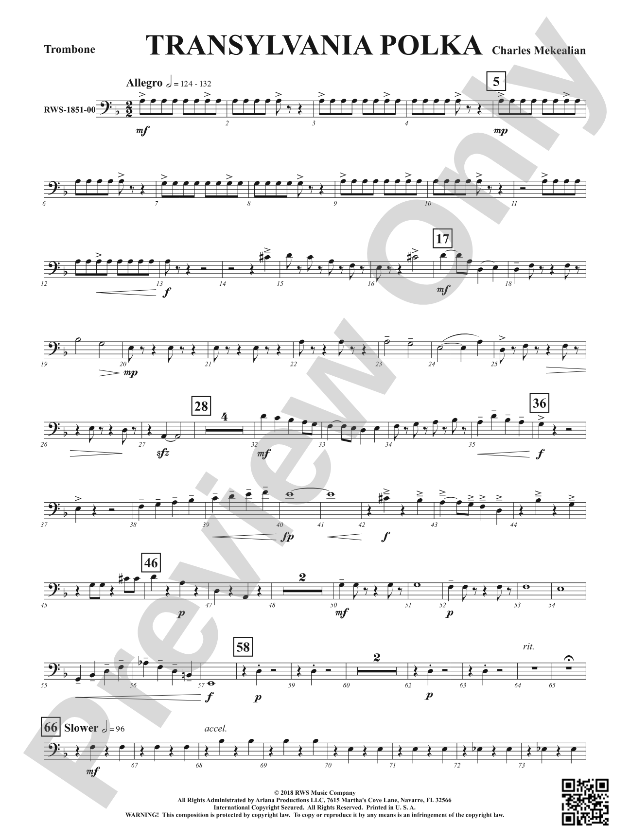 Transylvania Polka: 1st Trombone