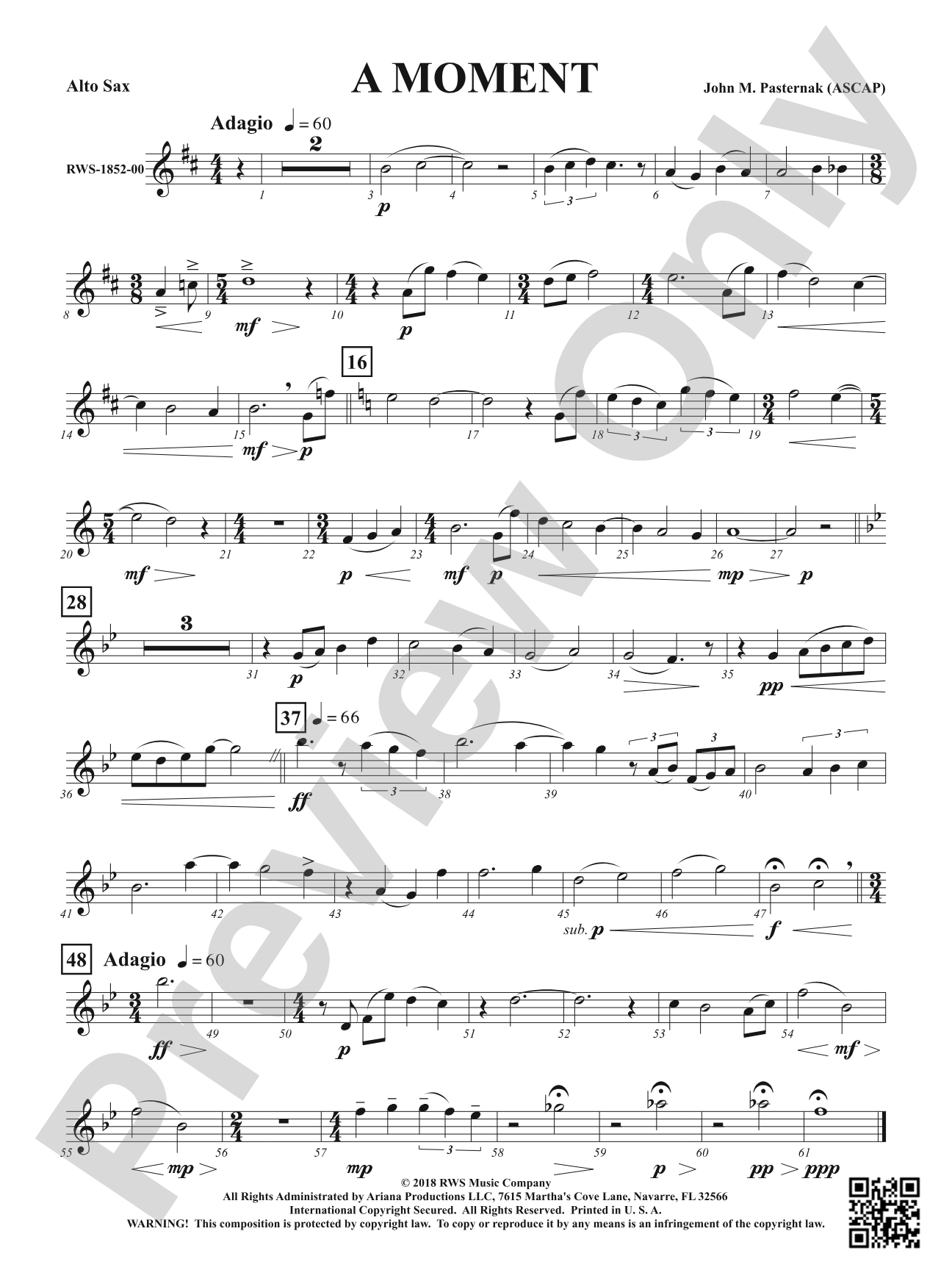 A Moment: 1st E-flat Alto Saxophone