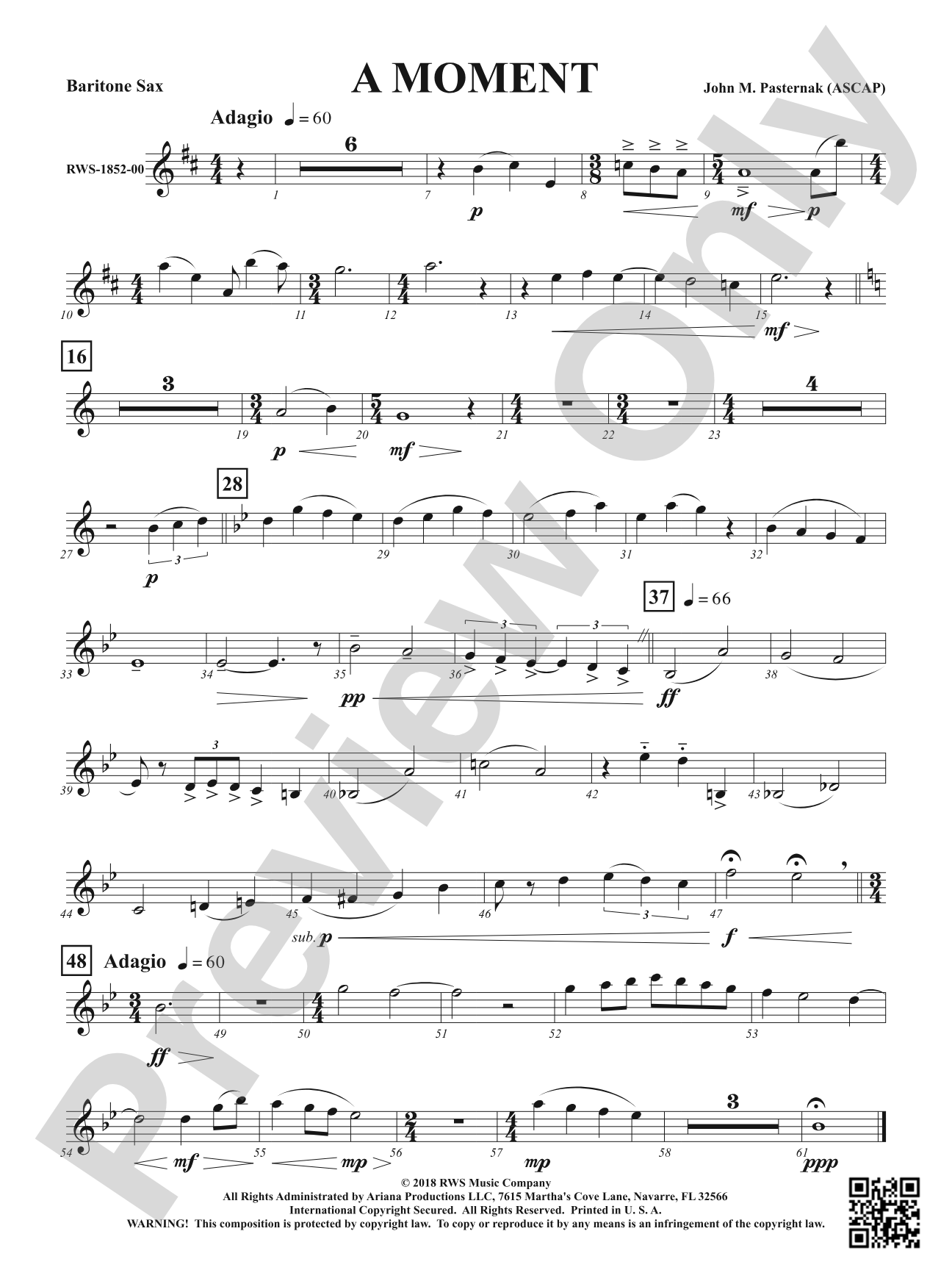 A Moment: E-flat Baritone Saxophone