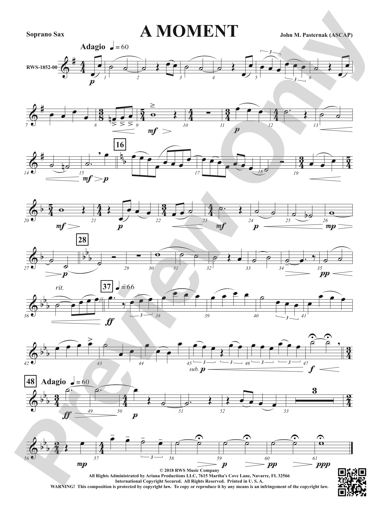 A Moment: 1st Bb Soprano Sax