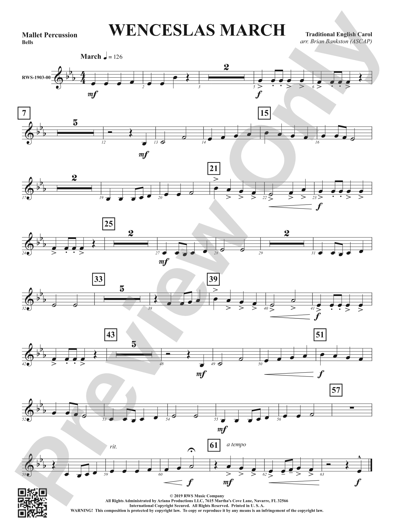 Wenceslas March: 1st Mallet Percussion
