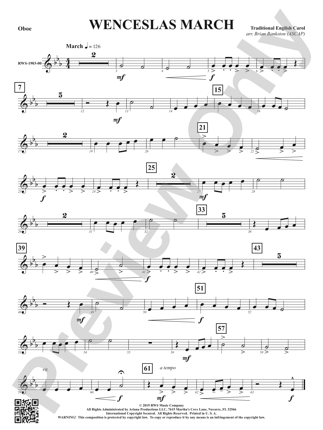 Wenceslas March: Oboe