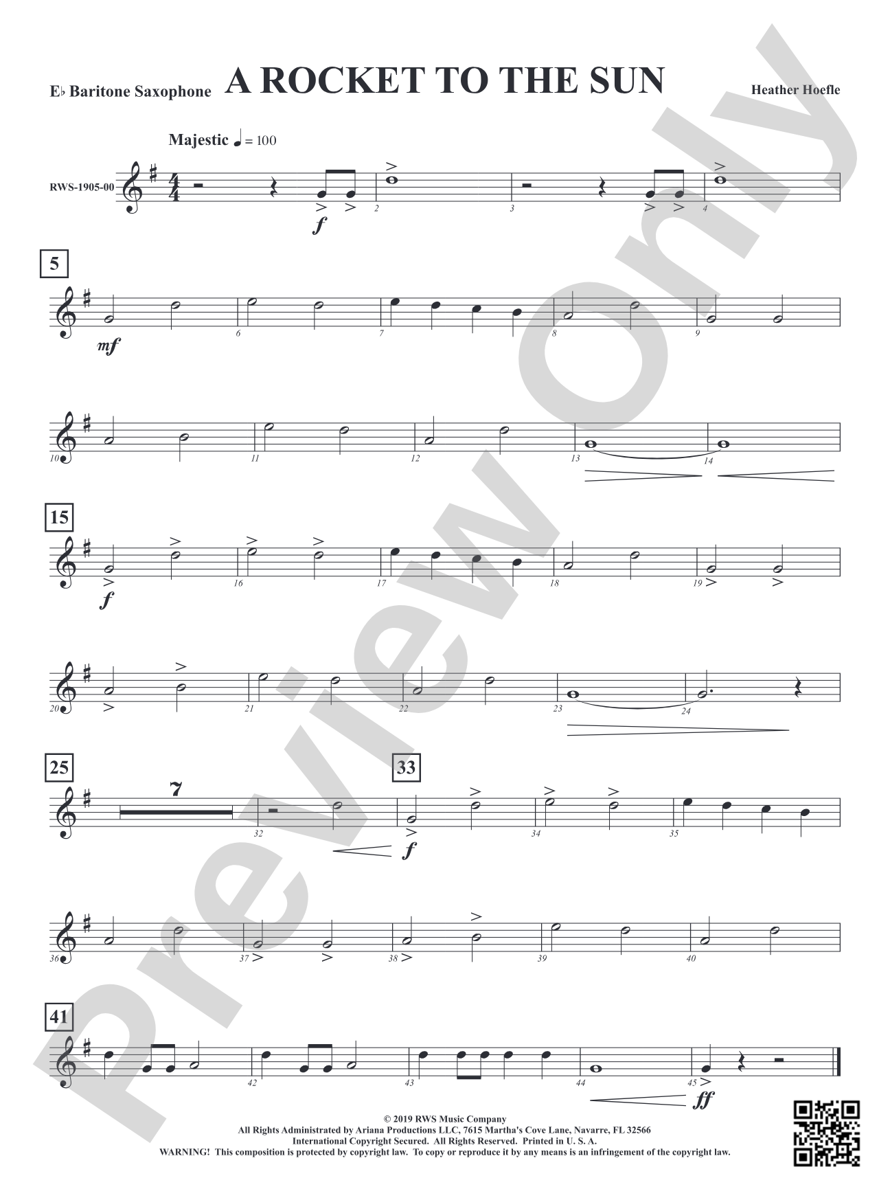 A Rocket to the Sun: E-flat Baritone Saxophone