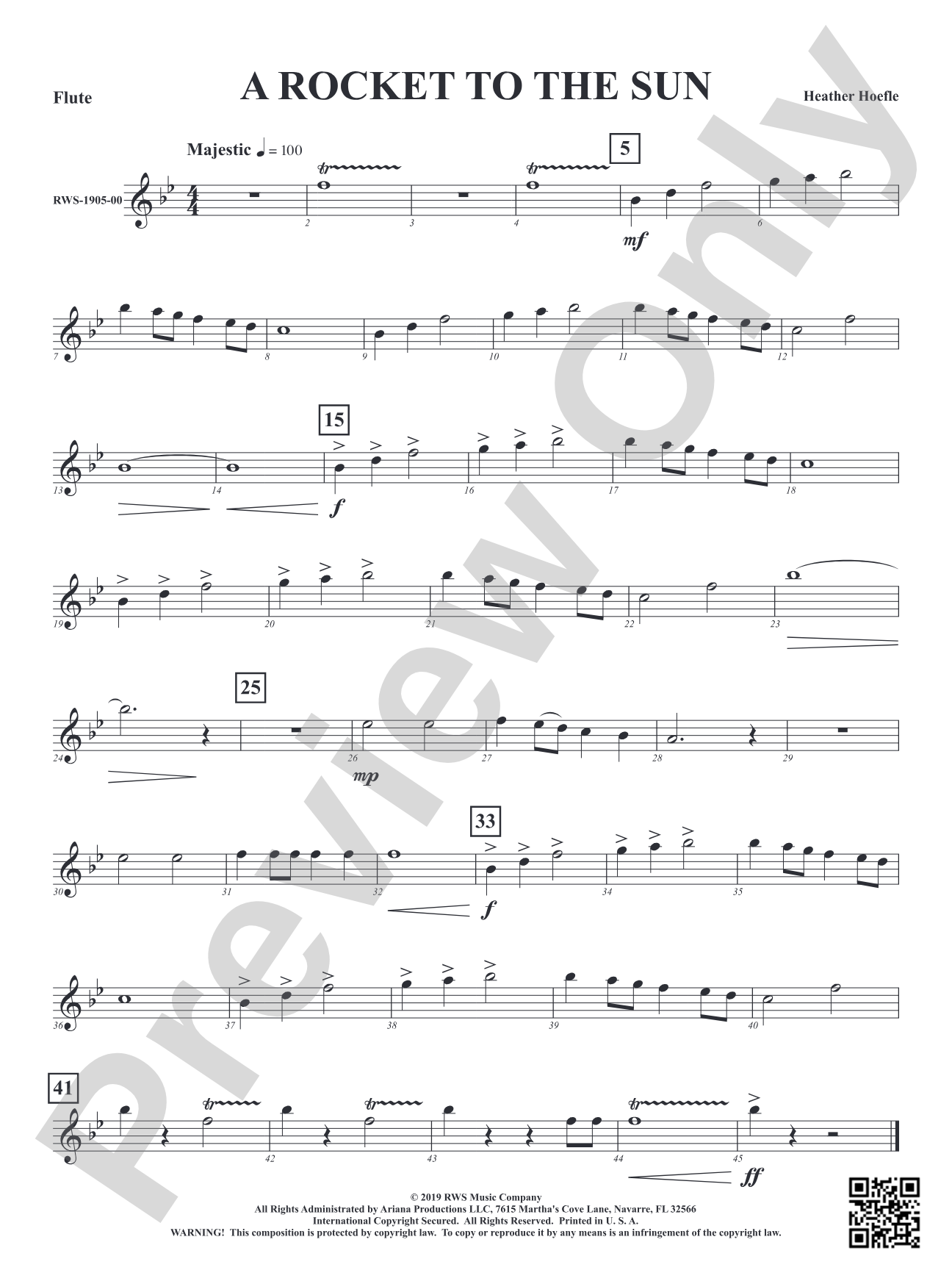 A Rocket to the Sun: 1st Flute