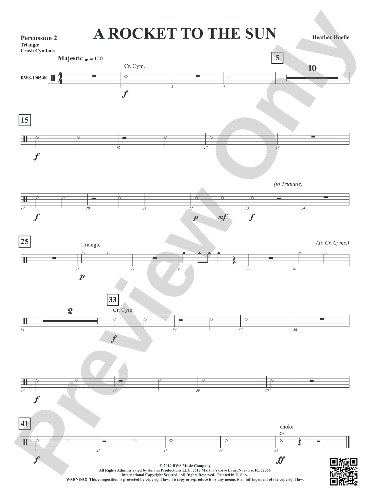 A Rocket to the Sun: 2nd Percussion