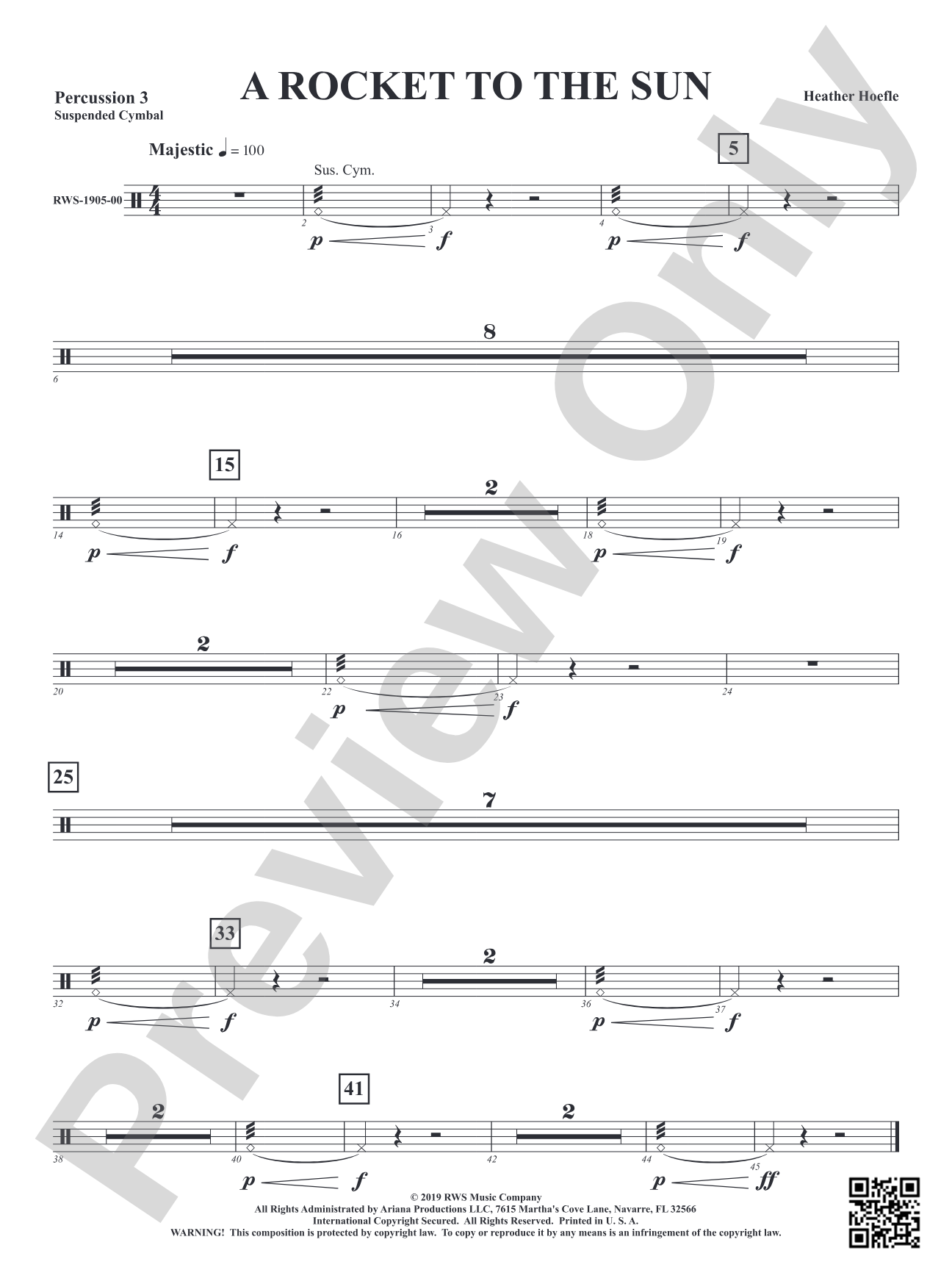A Rocket to the Sun: 3rd Percussion