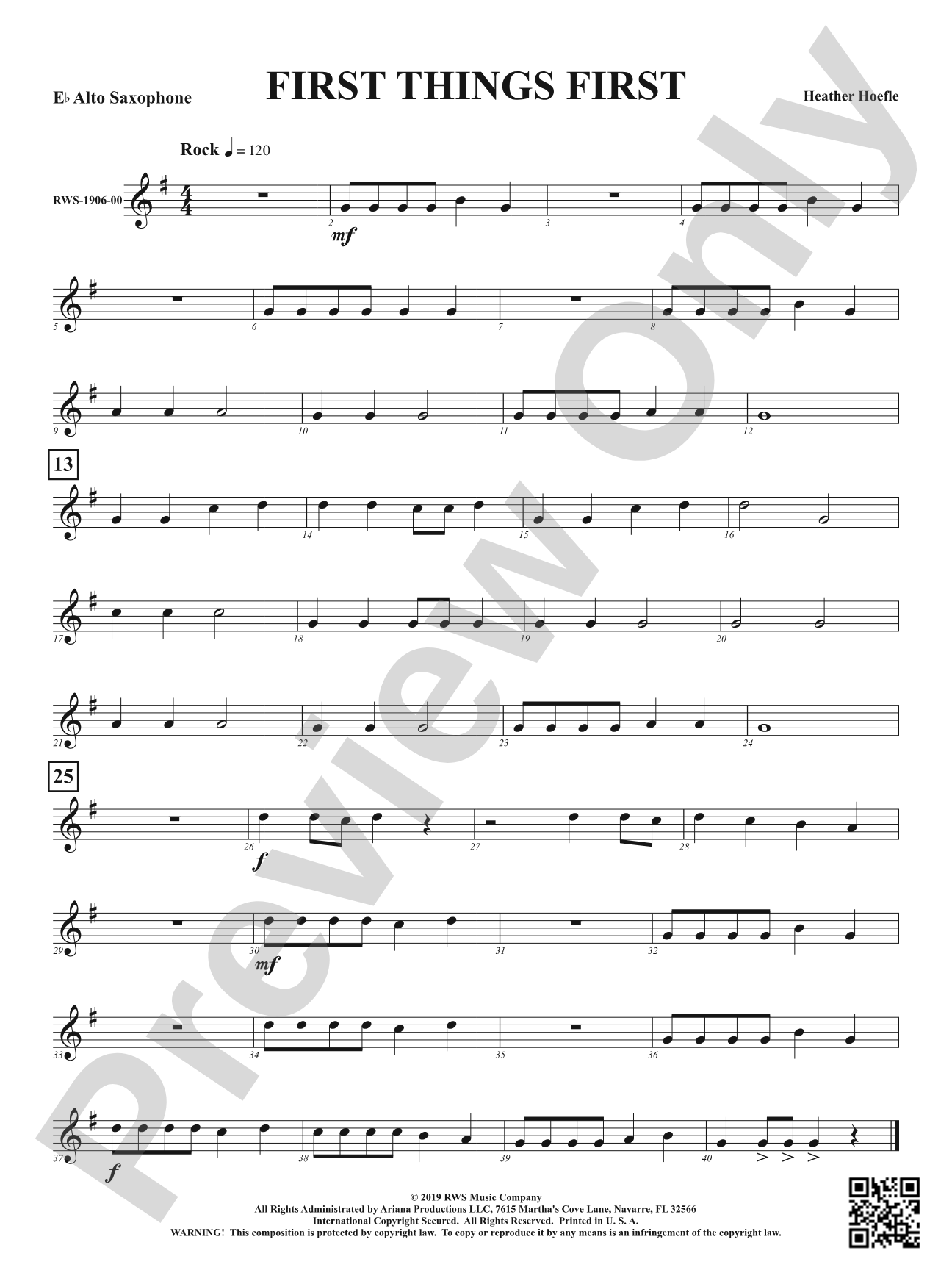 First Things First: 1st E-flat Alto Saxophone