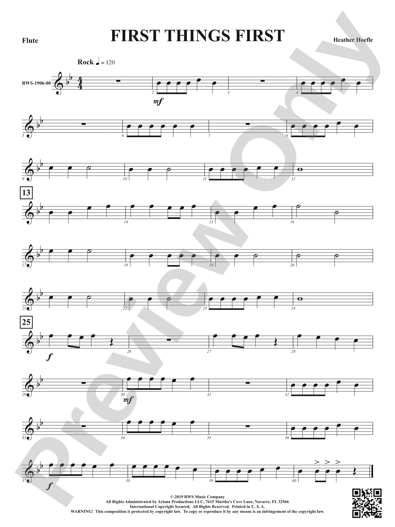First Things First: 1st Flute