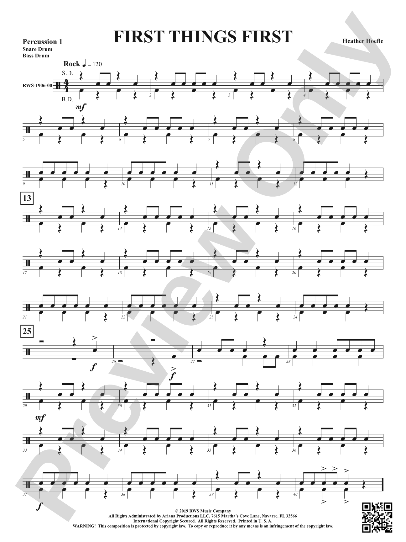 First Things First: 1st Percussion