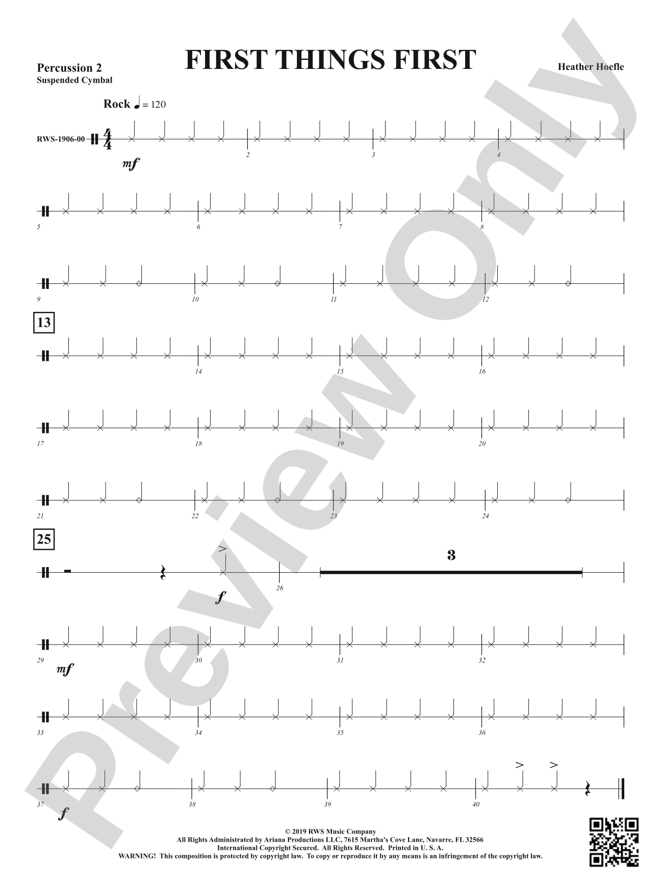 First Things First: 2nd Percussion