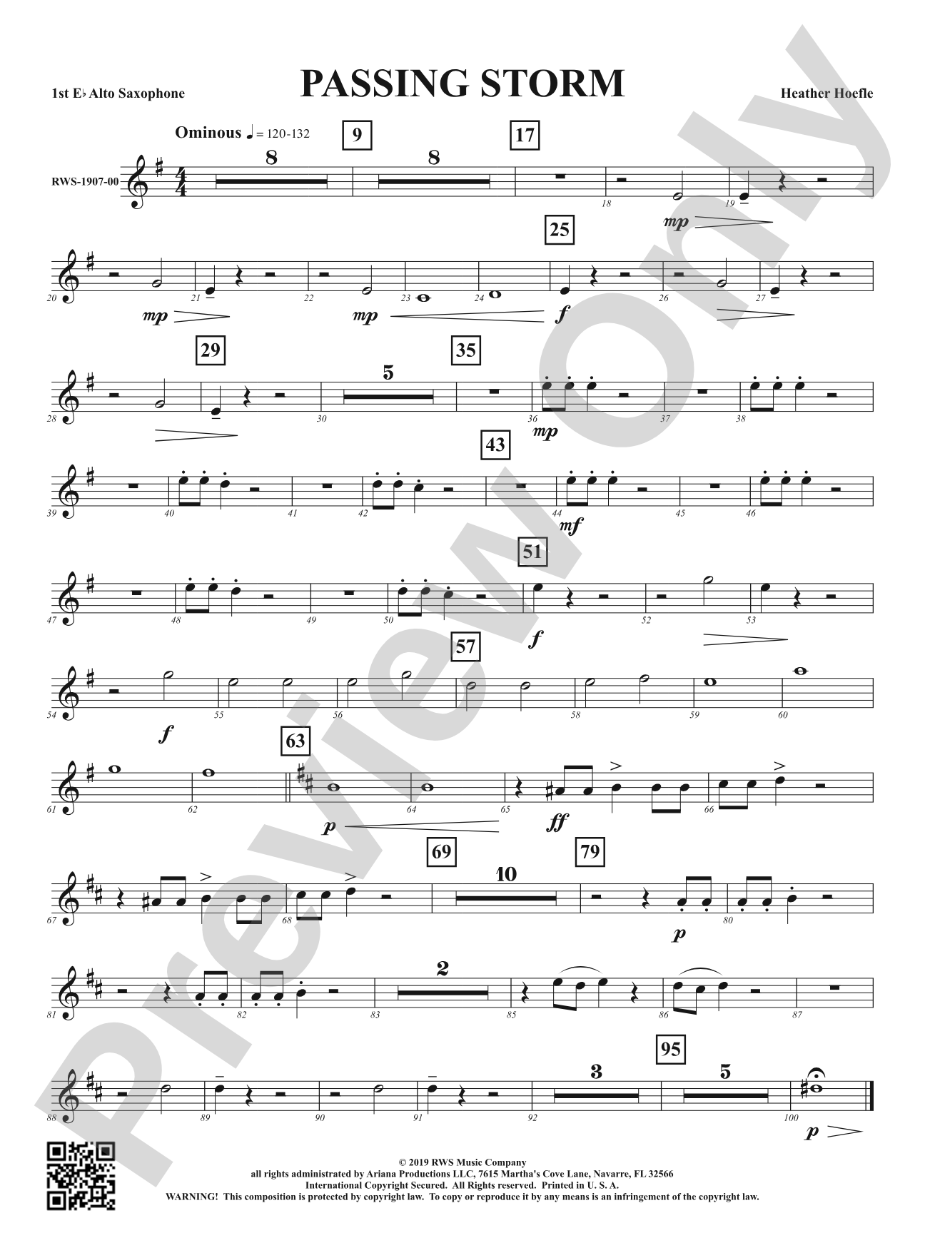 Passing Storm: 1st E-flat Alto Saxophone