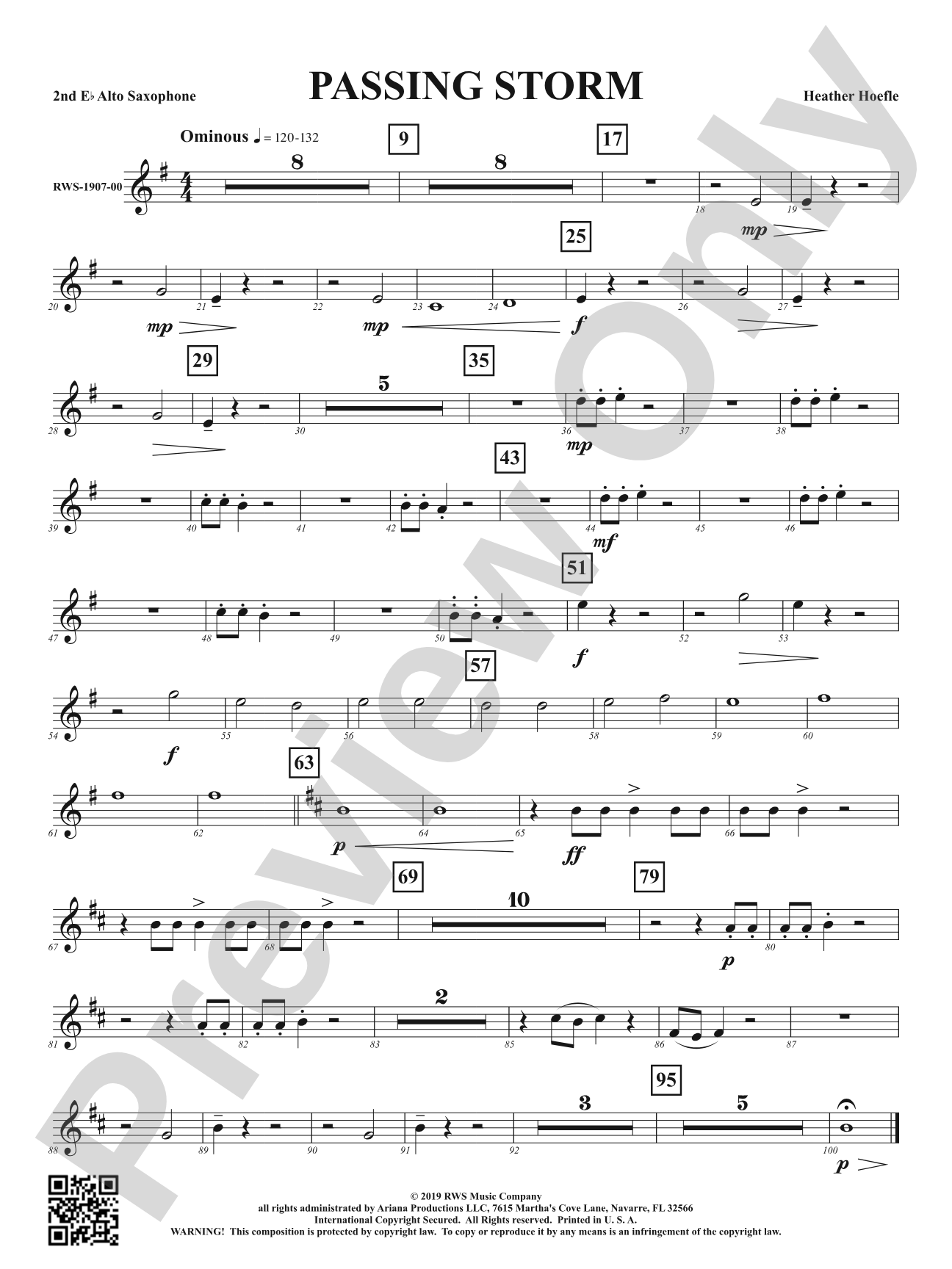 Passing Storm: 2nd E-flat Alto Saxophone