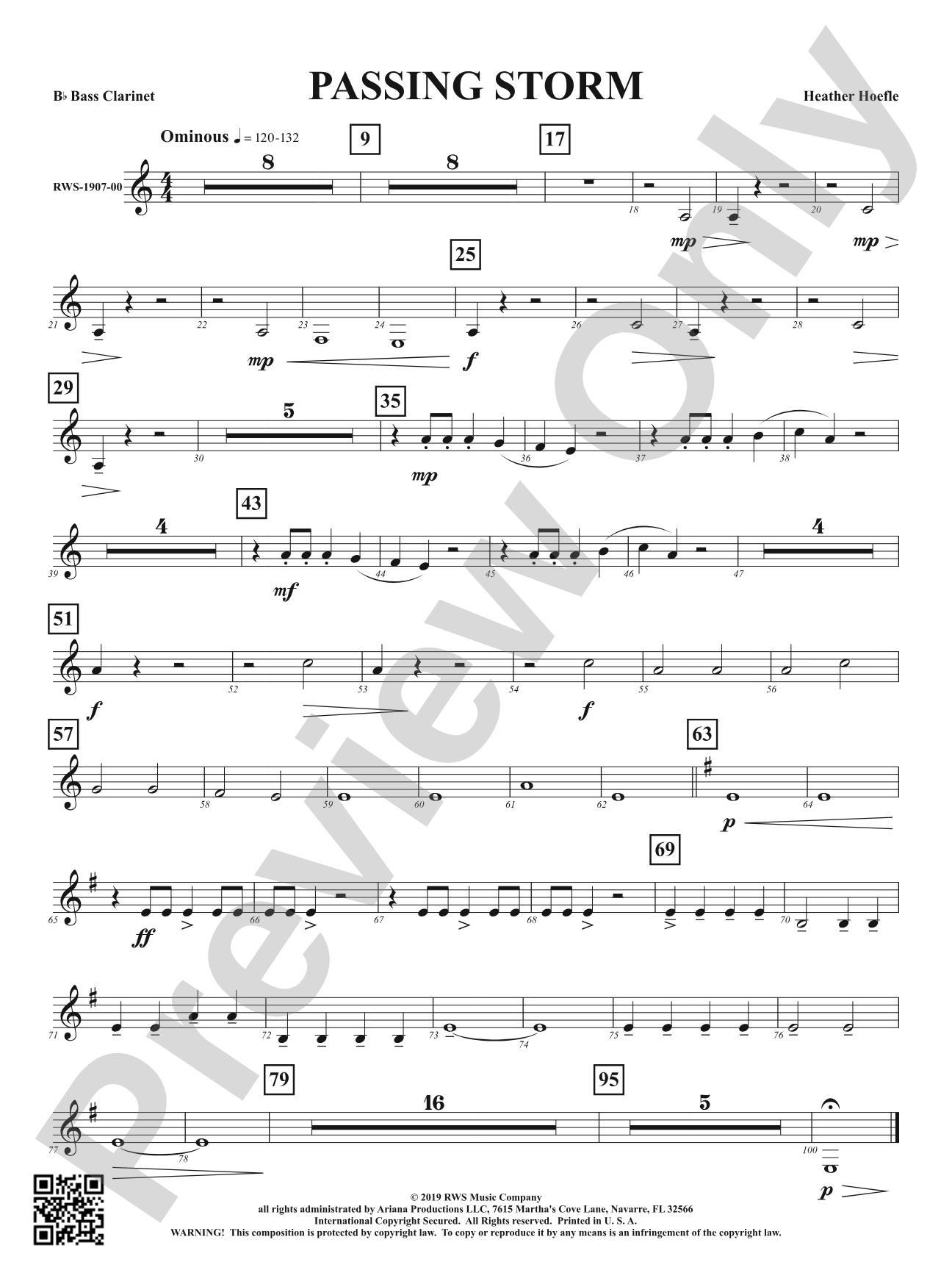 Passing Storm: B-flat Bass Clarinet