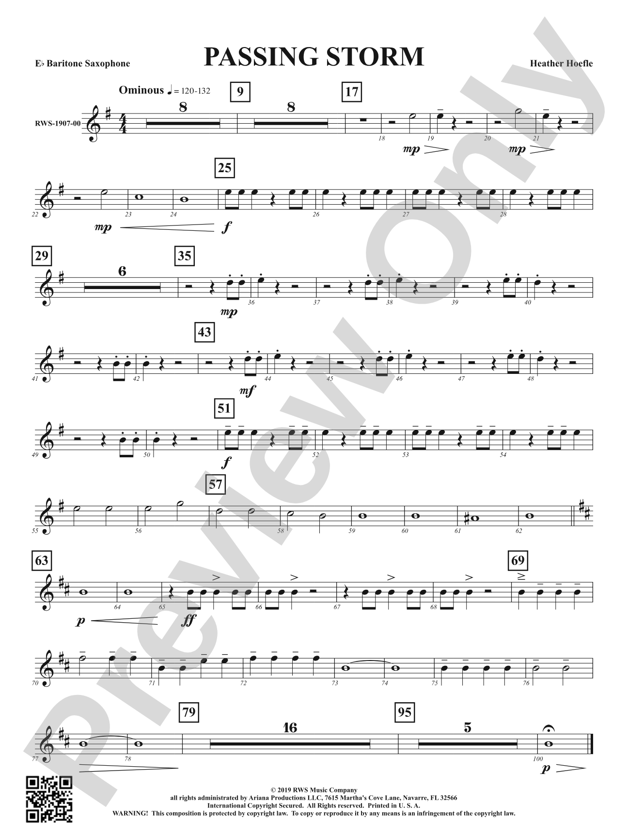Passing Storm: E-flat Baritone Saxophone