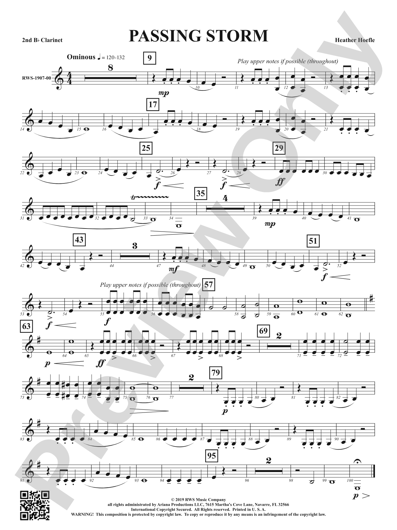 Passing Storm: 2nd B-flat Clarinet
