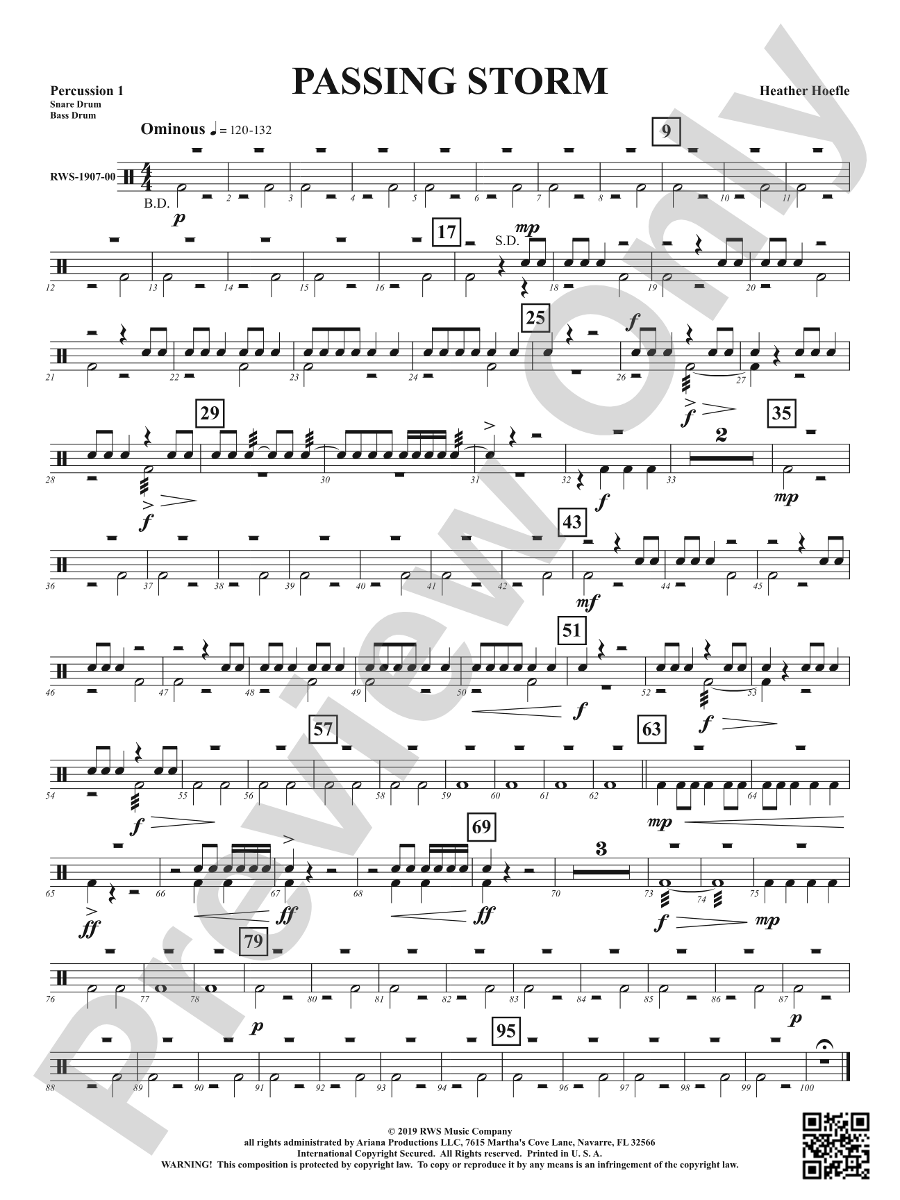 Passing Storm: 1st Percussion