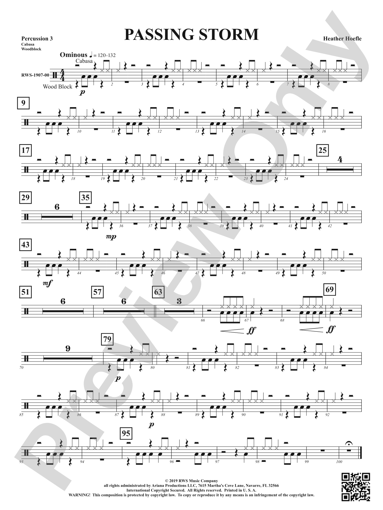 Passing Storm: 3rd Percussion