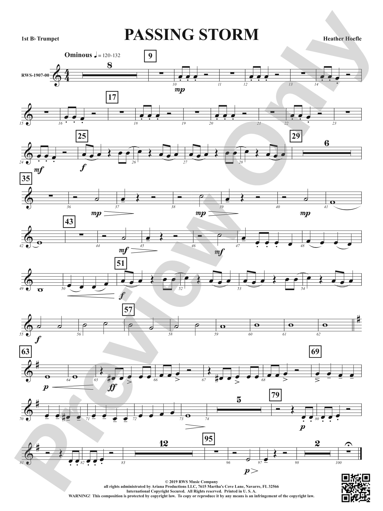 Passing Storm: 1st B-flat Trumpet