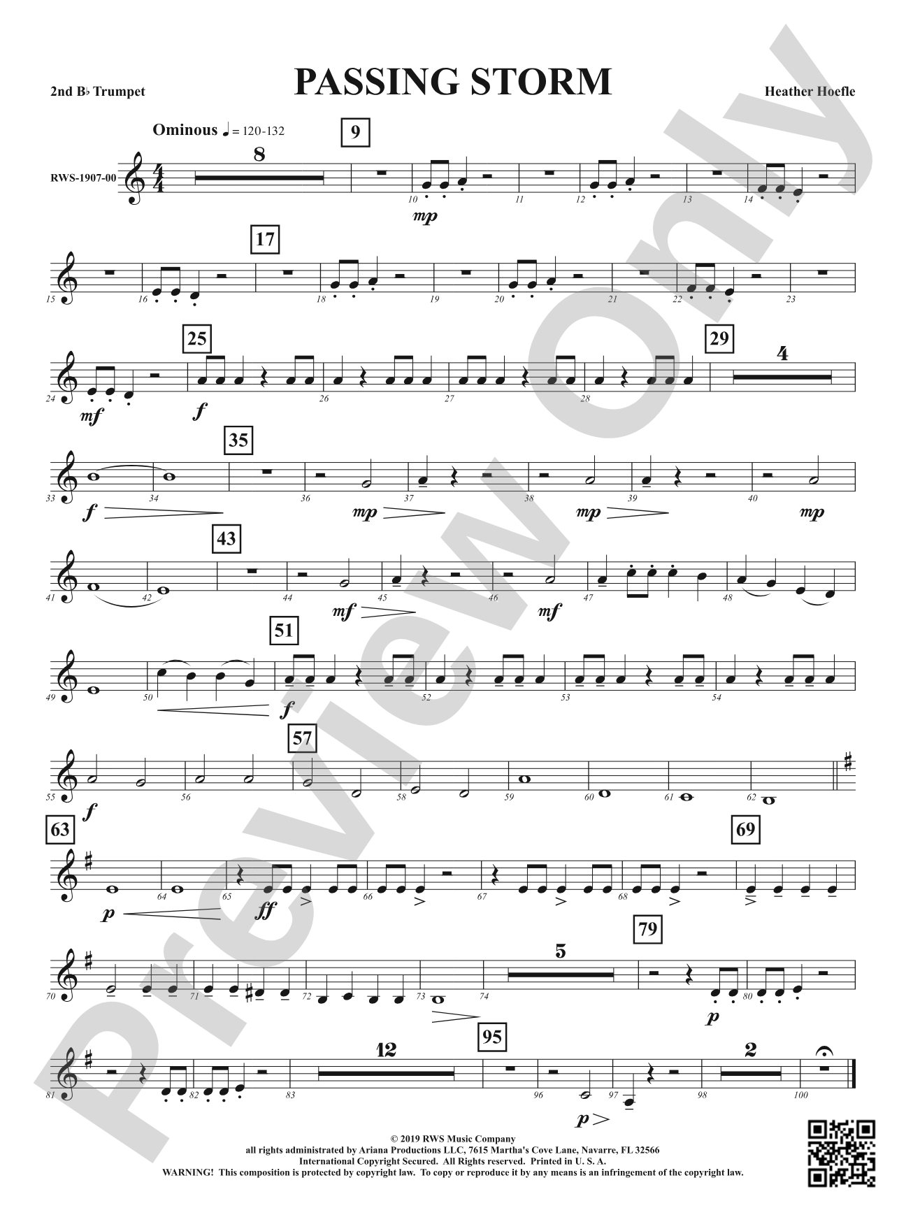 Passing Storm: 2nd B-flat Trumpet