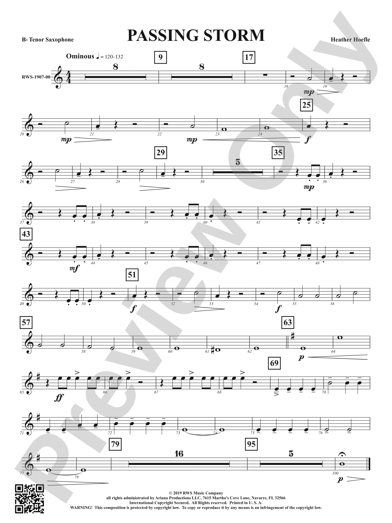 Passing Storm: B-flat Tenor Saxophone