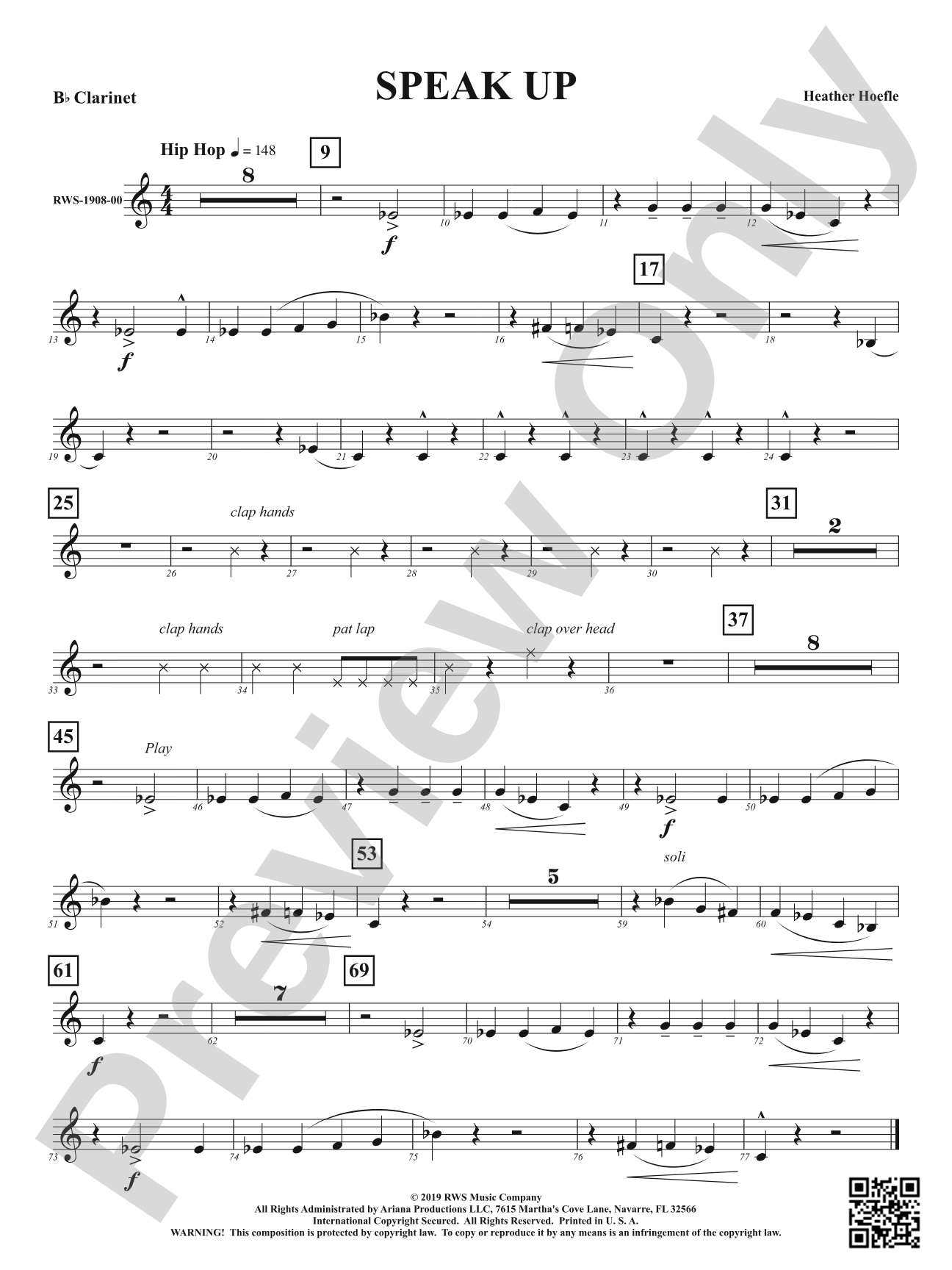 Speak Up: 1st B-flat Clarinet