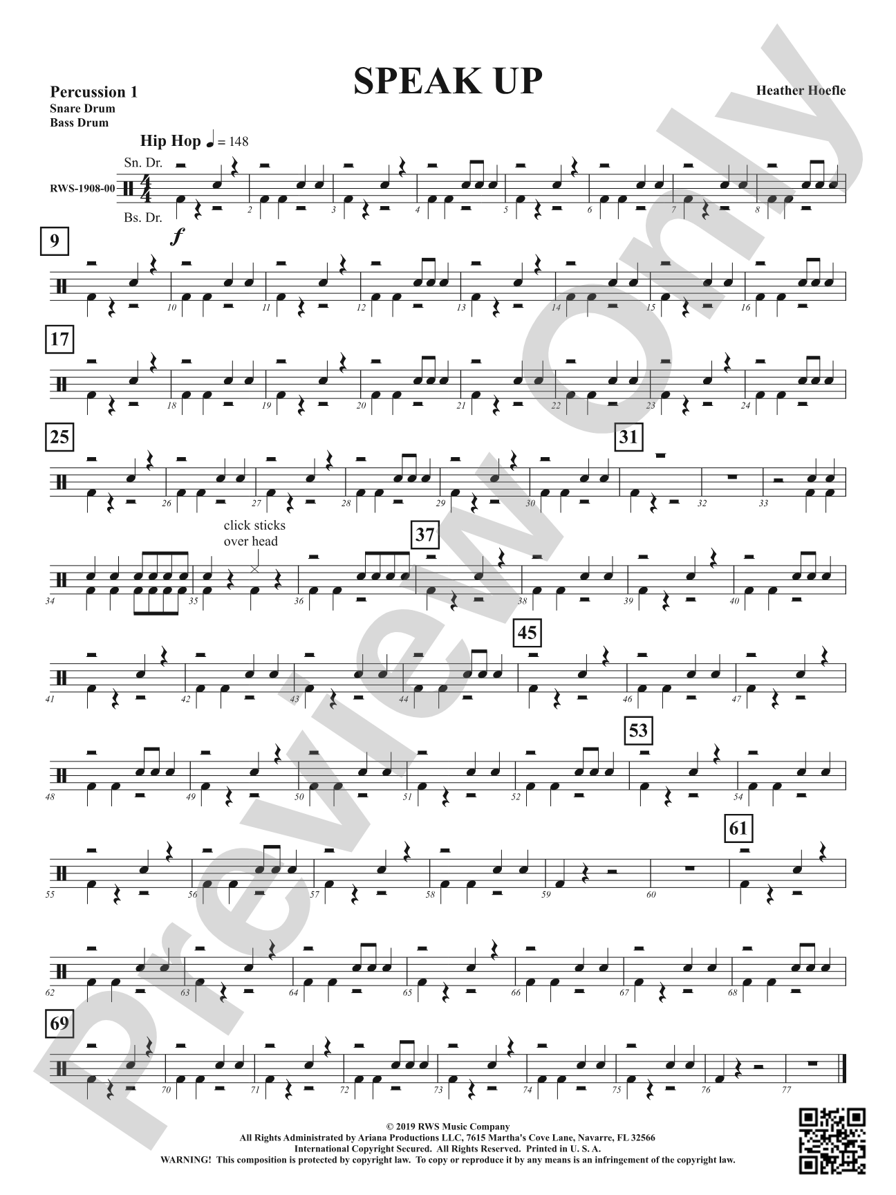 Speak Up: 1st Percussion