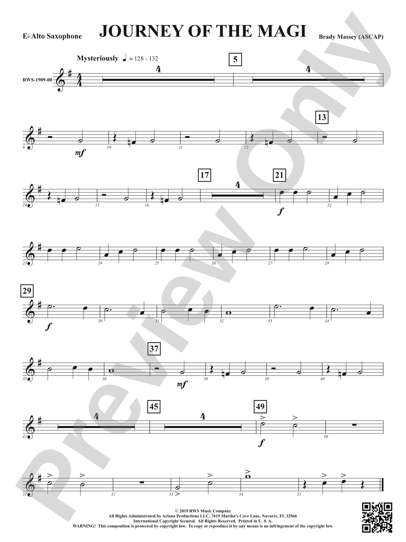 Journey of the Magi: 1st E-flat Alto Saxophone