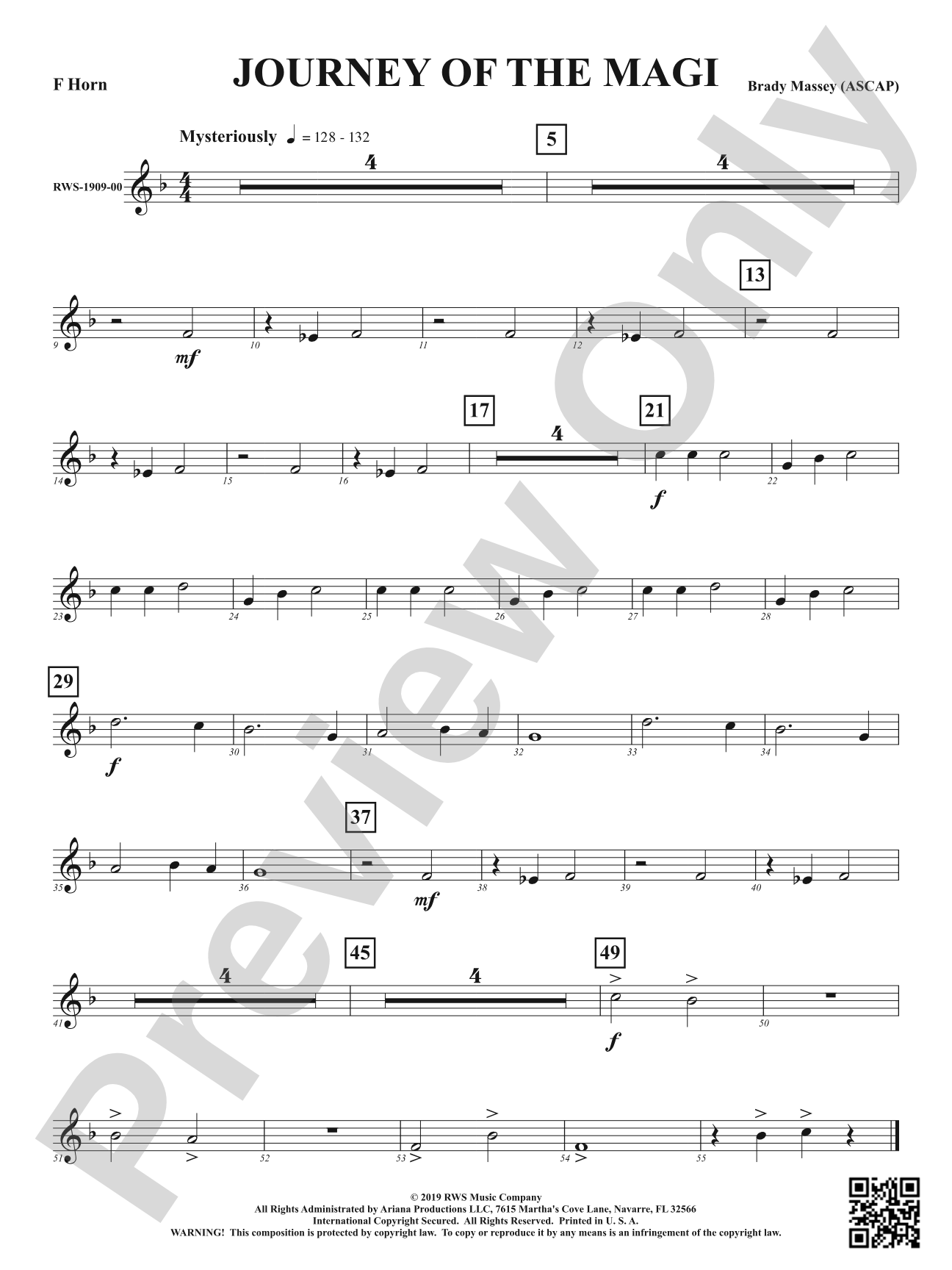 Journey of the Magi: 1st F Horn