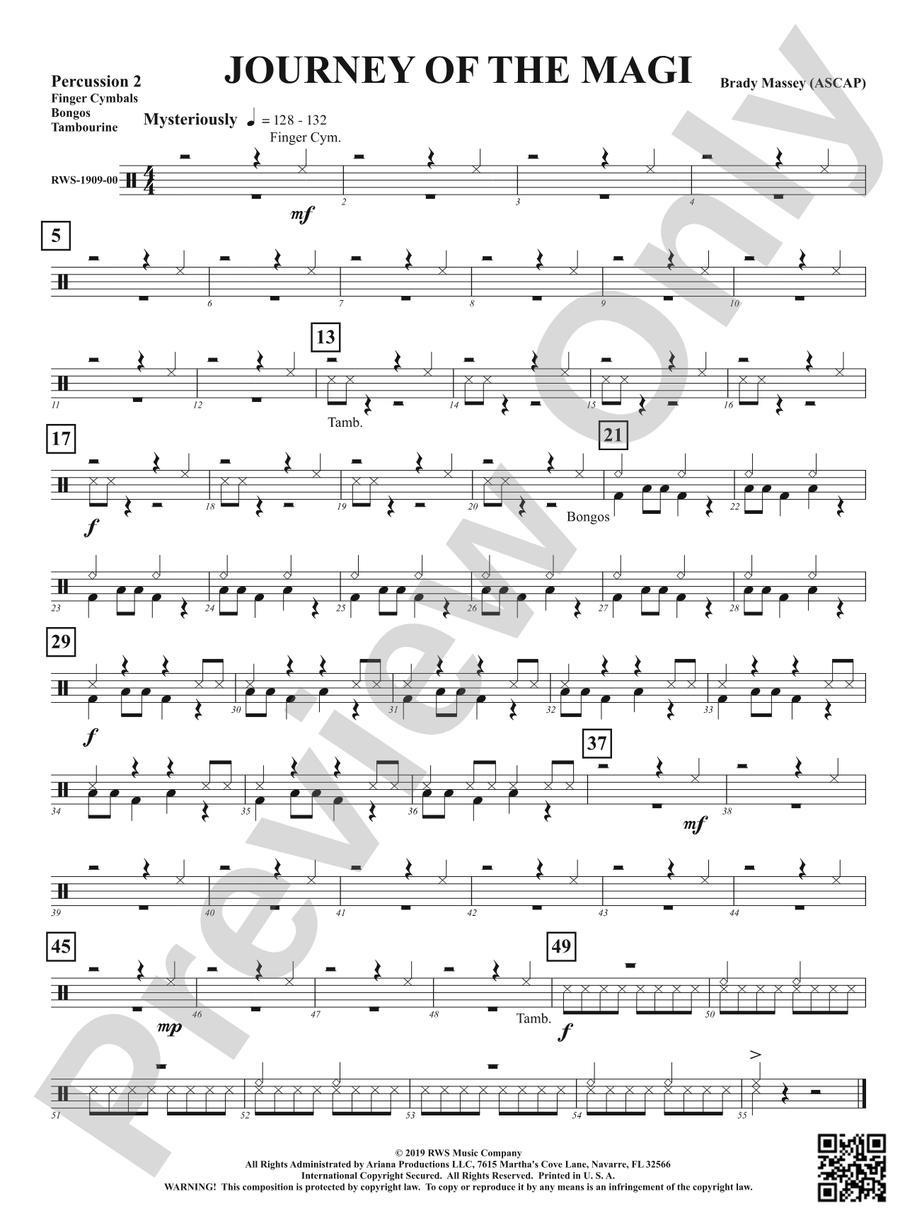 Journey of the Magi: 2nd Percussion